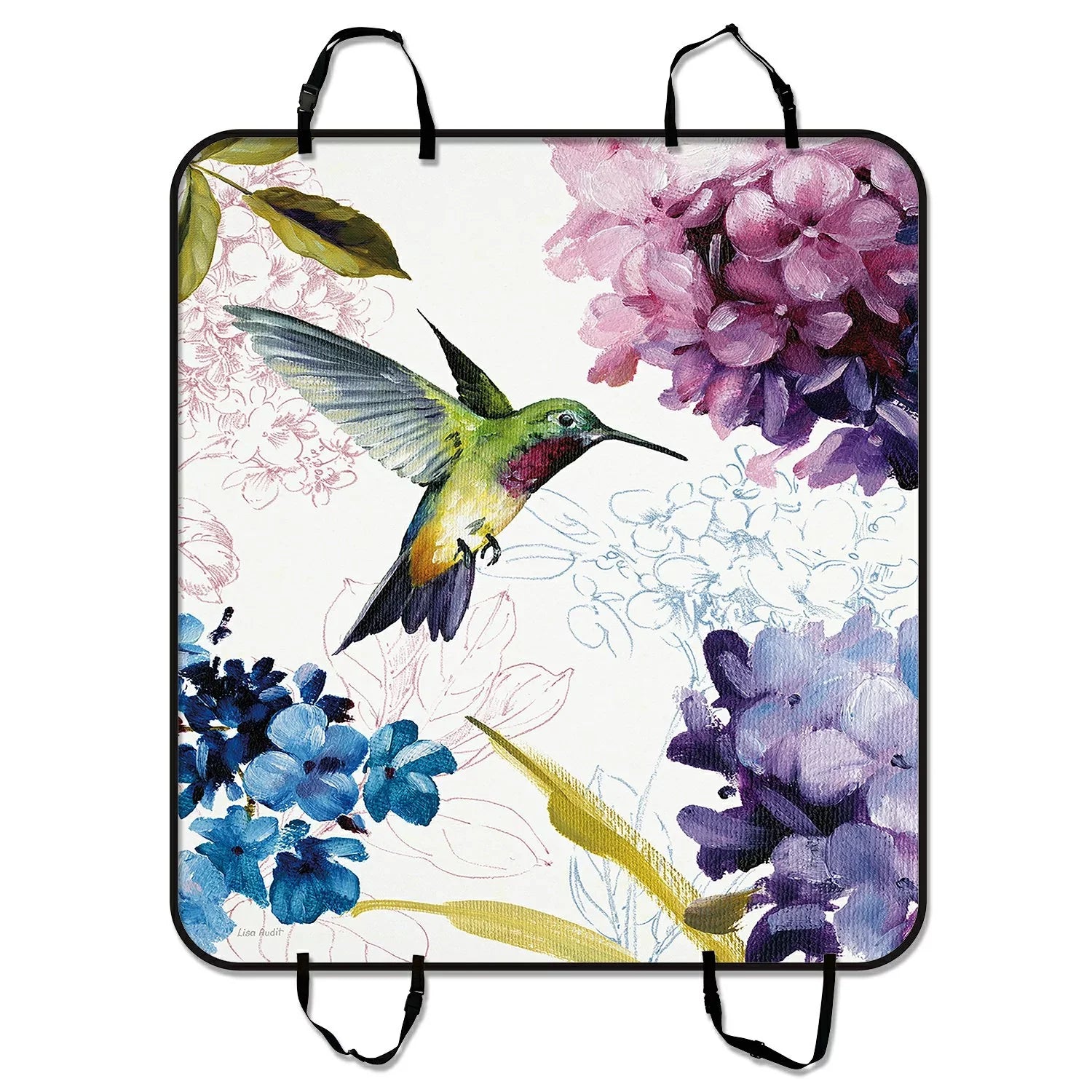GCKG Hummingbird Painting Pet Car Sizeeat Cover Dog Car Sizeeat Mat Hammock Cargo Mat Trunk Mat For Cars Trucks and SizeUV 54x60 inches