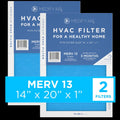 Medify Air 14x20x1 Pleated Filter 95% Particles HEPA Air Cleaning (MERV 13, 2-Pack)