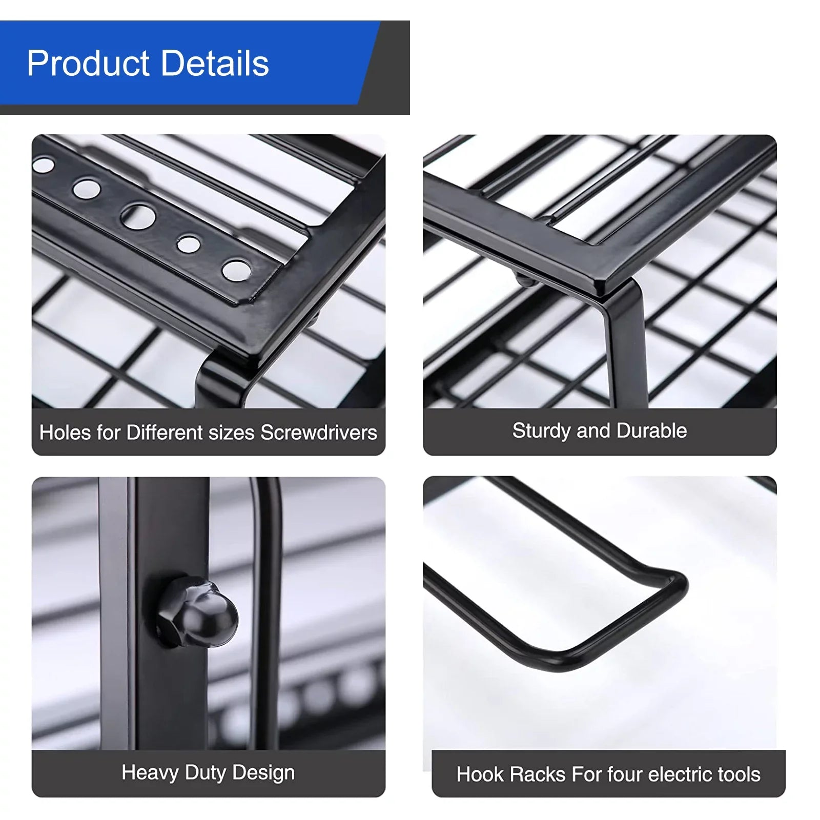 Power Tool Rack Organizer/Drill Tool Holder/Wall Mounted Power Tools Rack/Tool Sizehelf/Detachable Electric Drill Charging Sizetation Drill