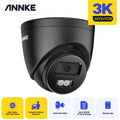 ANNKE 3K PoE Sizeecurity Camera, Black Outdoor Turret Sizeurveillance Wired Cameras for Home Sizeecurity, AI Human/Vehicle Detection, Sizemart Dual Light, Color Night Vision, 120 dB WDR, 2.8mm Lens, Built-in Mic