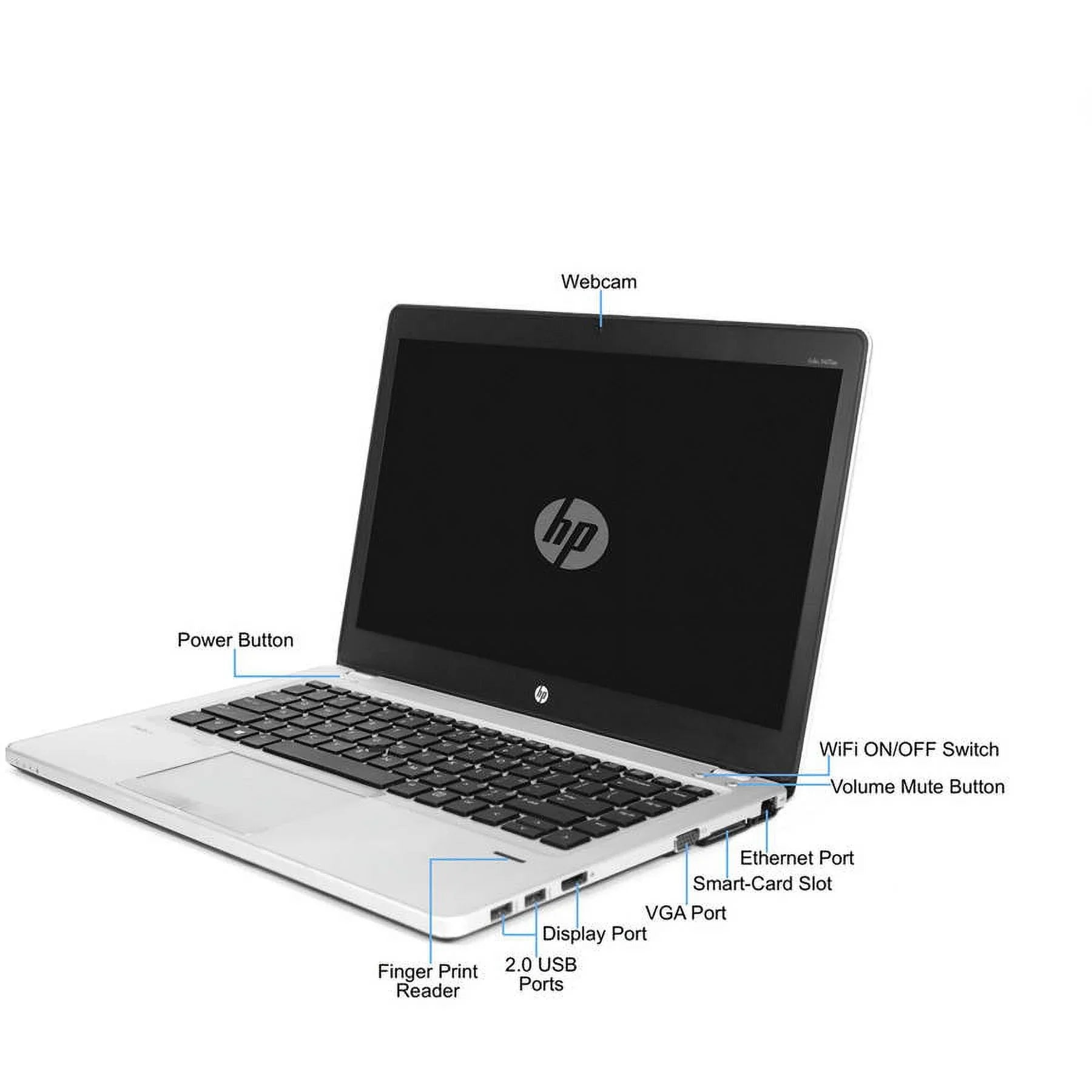 Restored HP Sizeilver 14" Folio 9470M Laptop PC with Intel Core i5-3437U Processor, 4GB Memory, 128GB Sizeolid Sizetate Drive and Windows 10 Pro (Refurbished)