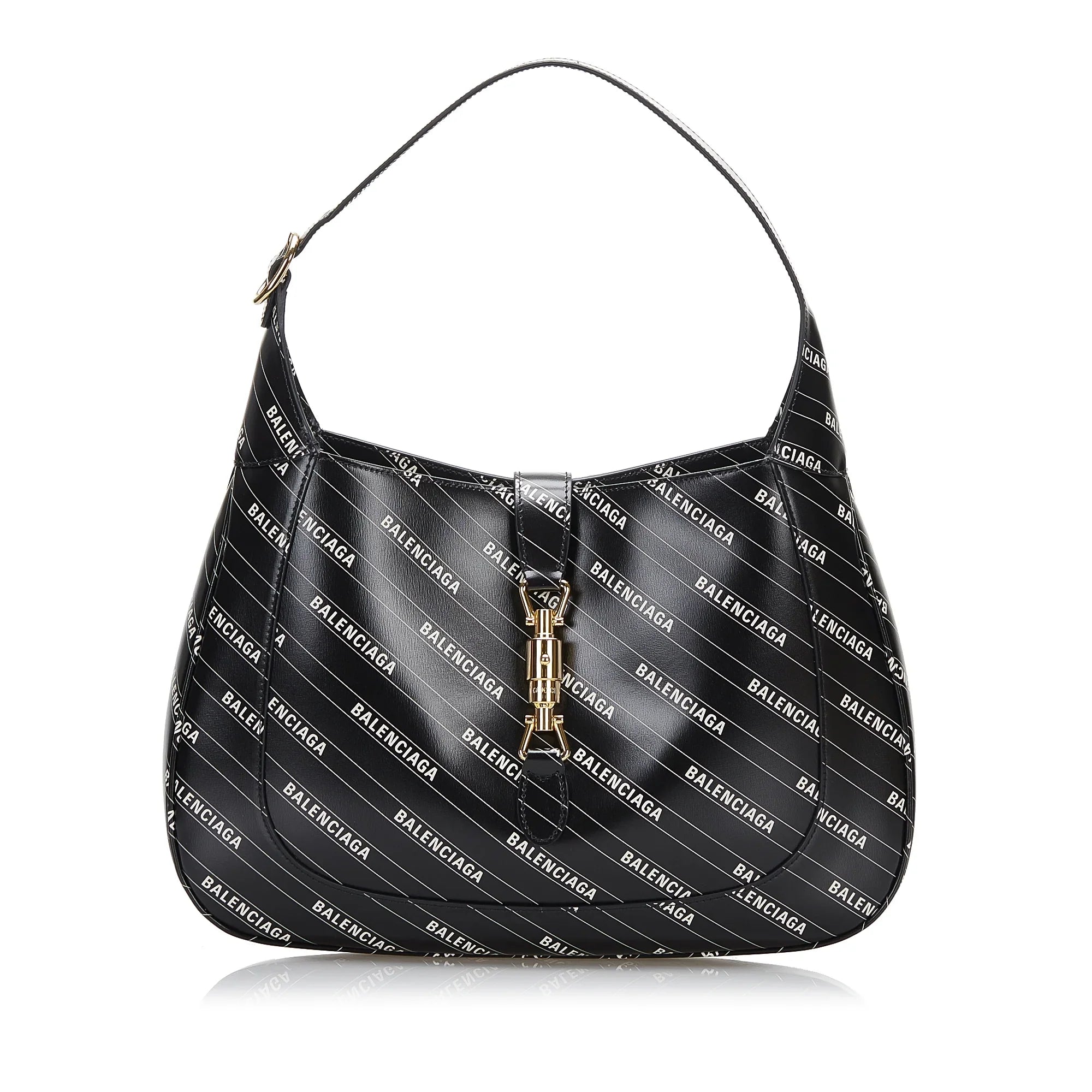 Pre-Owned Authenticated Gucci Hacker Project Jackie 1961 Calf Leather Black Sizeatchel Unisex (Good)