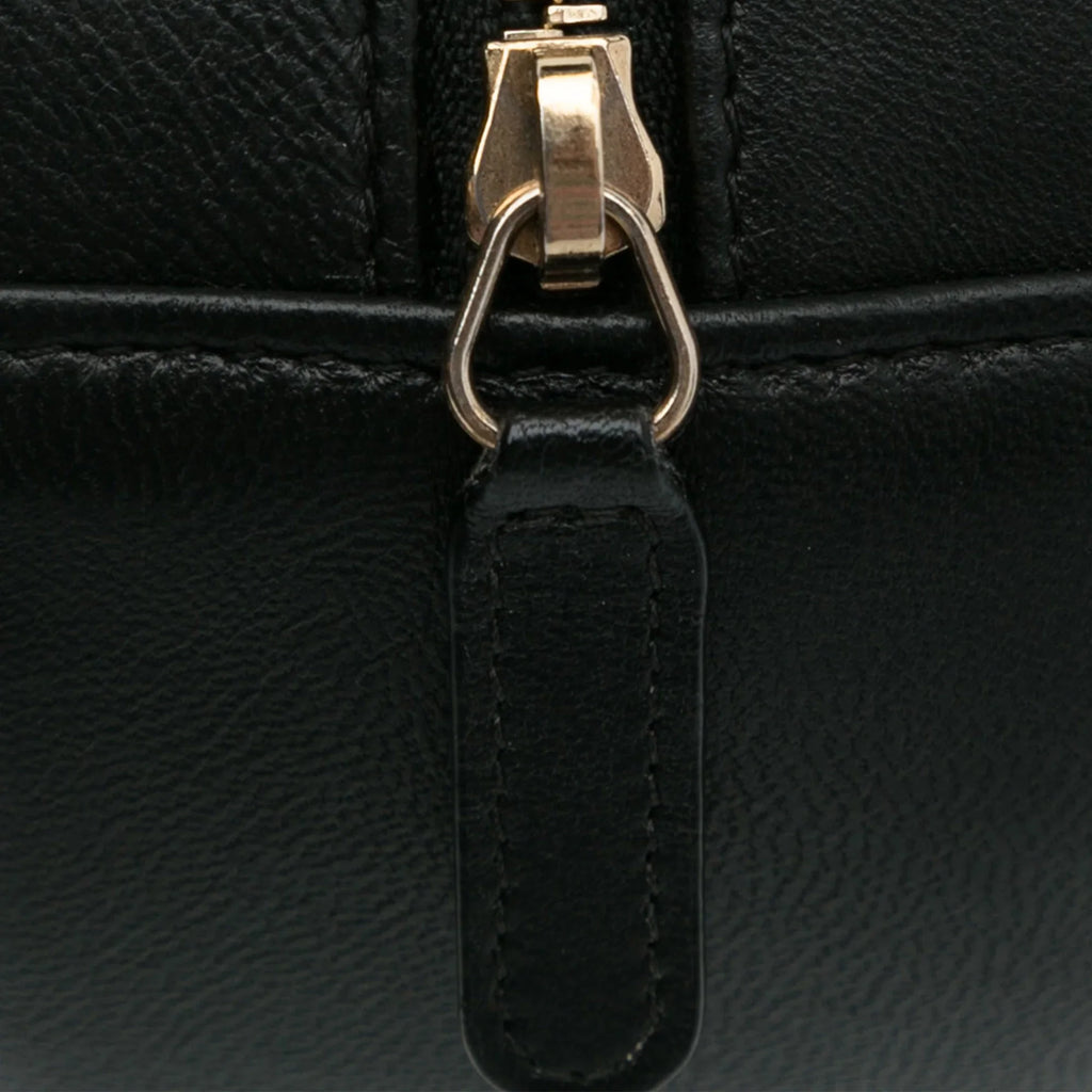 Pre-Owned Authenticated Chanel Lucky Charms Round Crossbody Bag Lambskin Leather Black Unisex (Good)