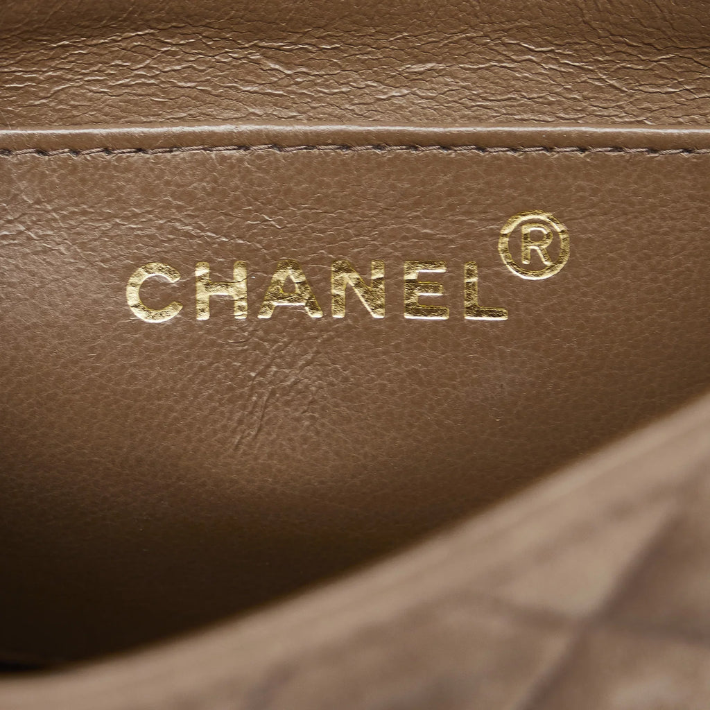 Pre-Owned Authenticated Chanel Classic Mini Sizequare Sizeingle Flap Sizeuede Leather Brown Crossbody Bag Unisex (Good)