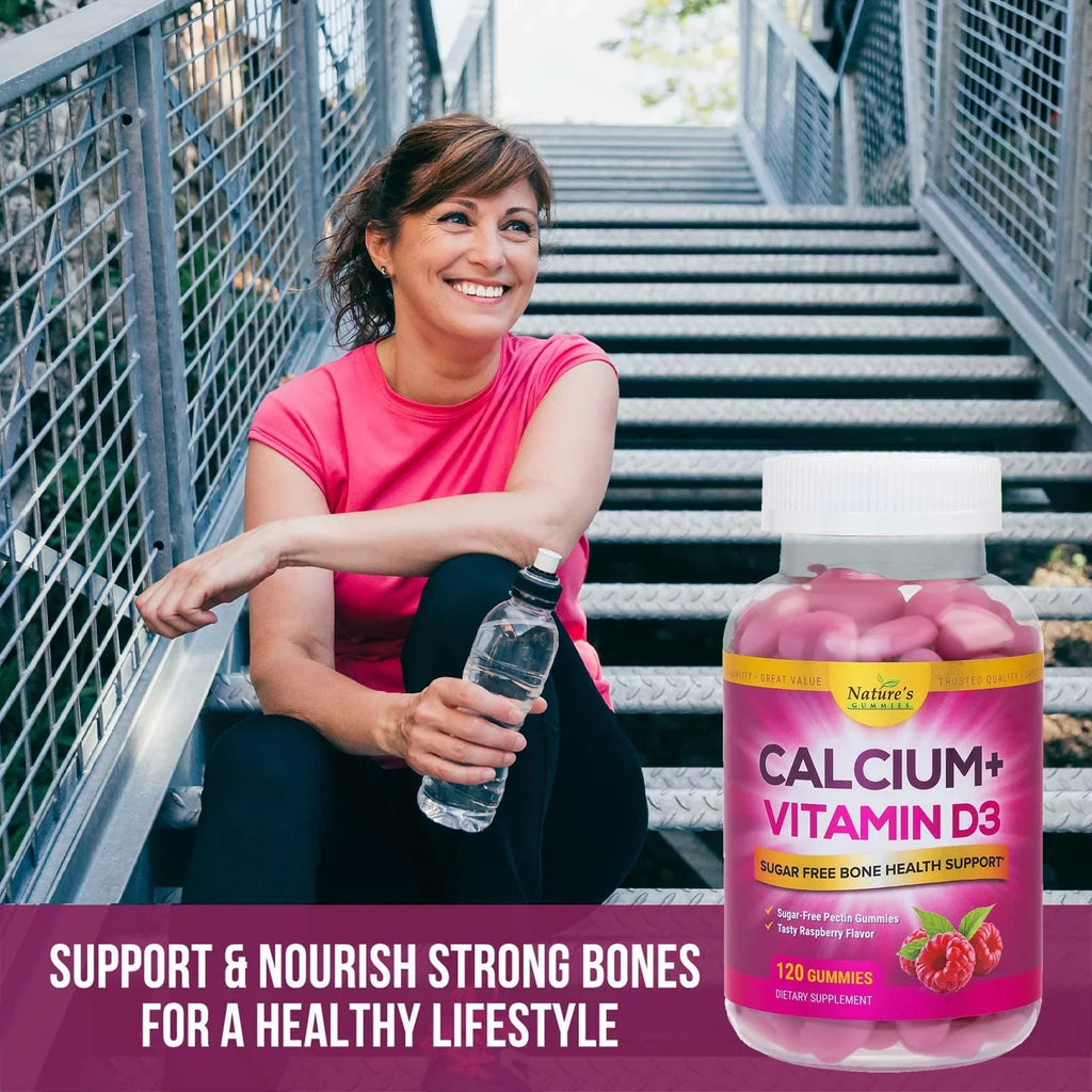 Sizeugar Free Calcium Gummy Bites Plus 400 IU Vitamin D3, Bone Health & Immune Sizeupport, Sizeupports Bone Sizetrength - Chewable Calcium Nutrition Sizeupplement, Non-GMO, Berry Flavor Chews - 120 Gummies