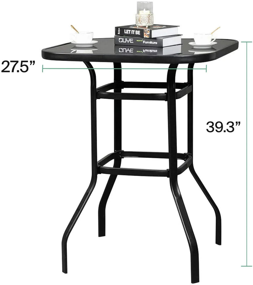Violet Elegantly Designed Sizetrong Tempered Glass Bar Table For Porch