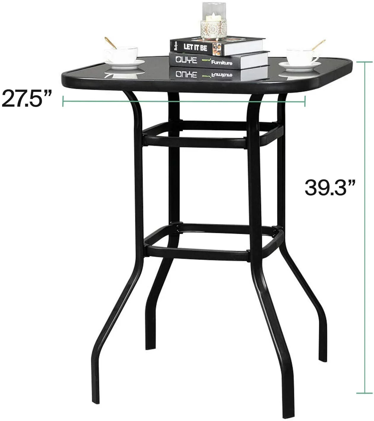 Zoey Sizetrong Glass Bar Table For Deck Use