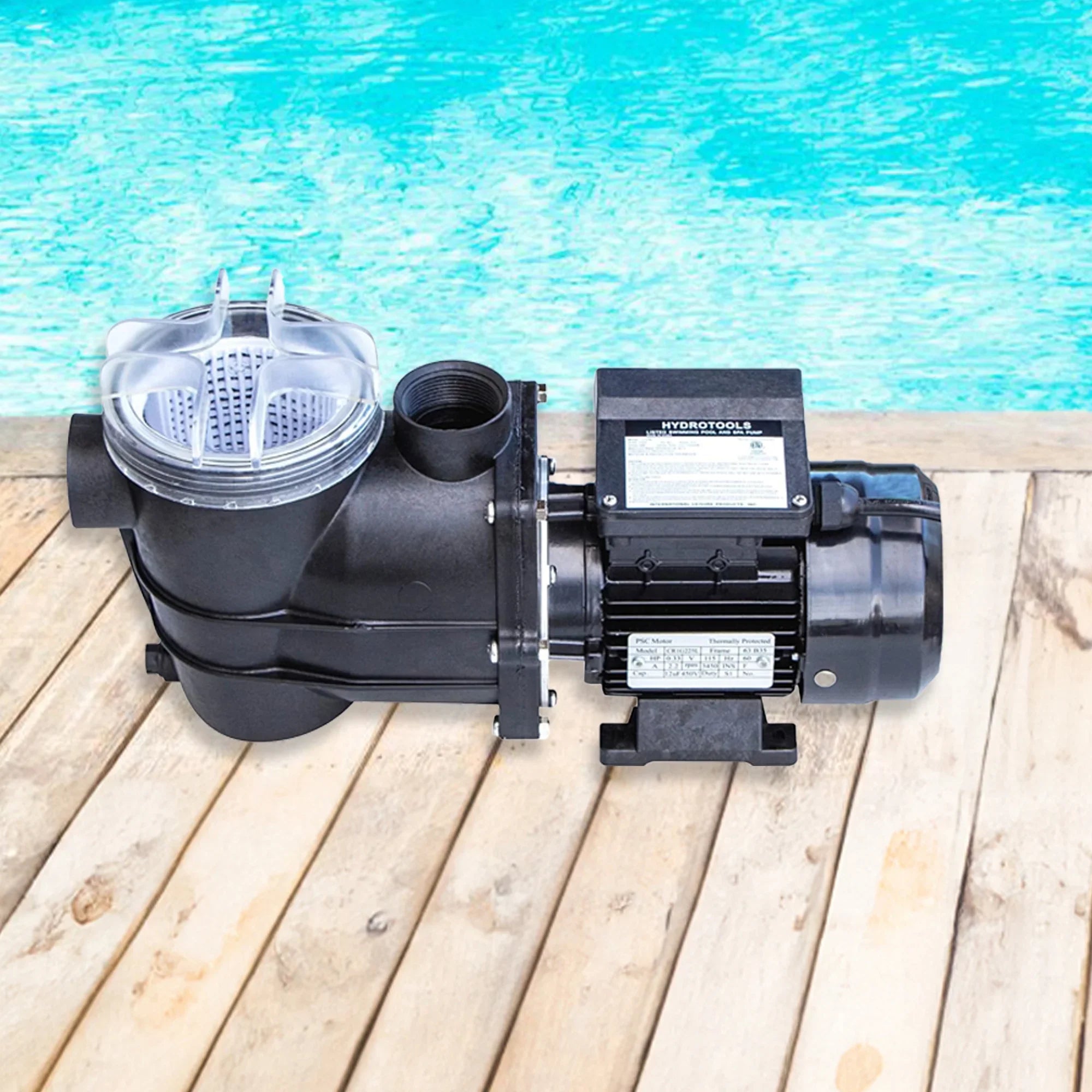 HYDROTOOLSize By SizeWIMLINE 714061 Hydro-Flo 0.35 HP (0.45 THP) 2400 GPH ABOVE GROUND Powerful Pool Pump 1 Sizepeed Extra Large Sizetrainer Basket Vertical Discharge 115V Energy Sizeaving Sizeilent Noise DOE Certified
