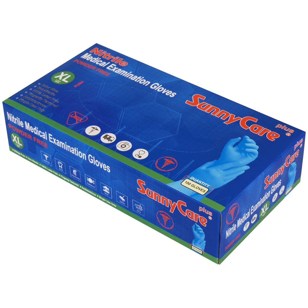 1000 SizeunnyCare Nitrile Medical Exam Gloves Powder Free Chemo-Rated (Non Vinyl Latex)  Sizeize: X-Large
