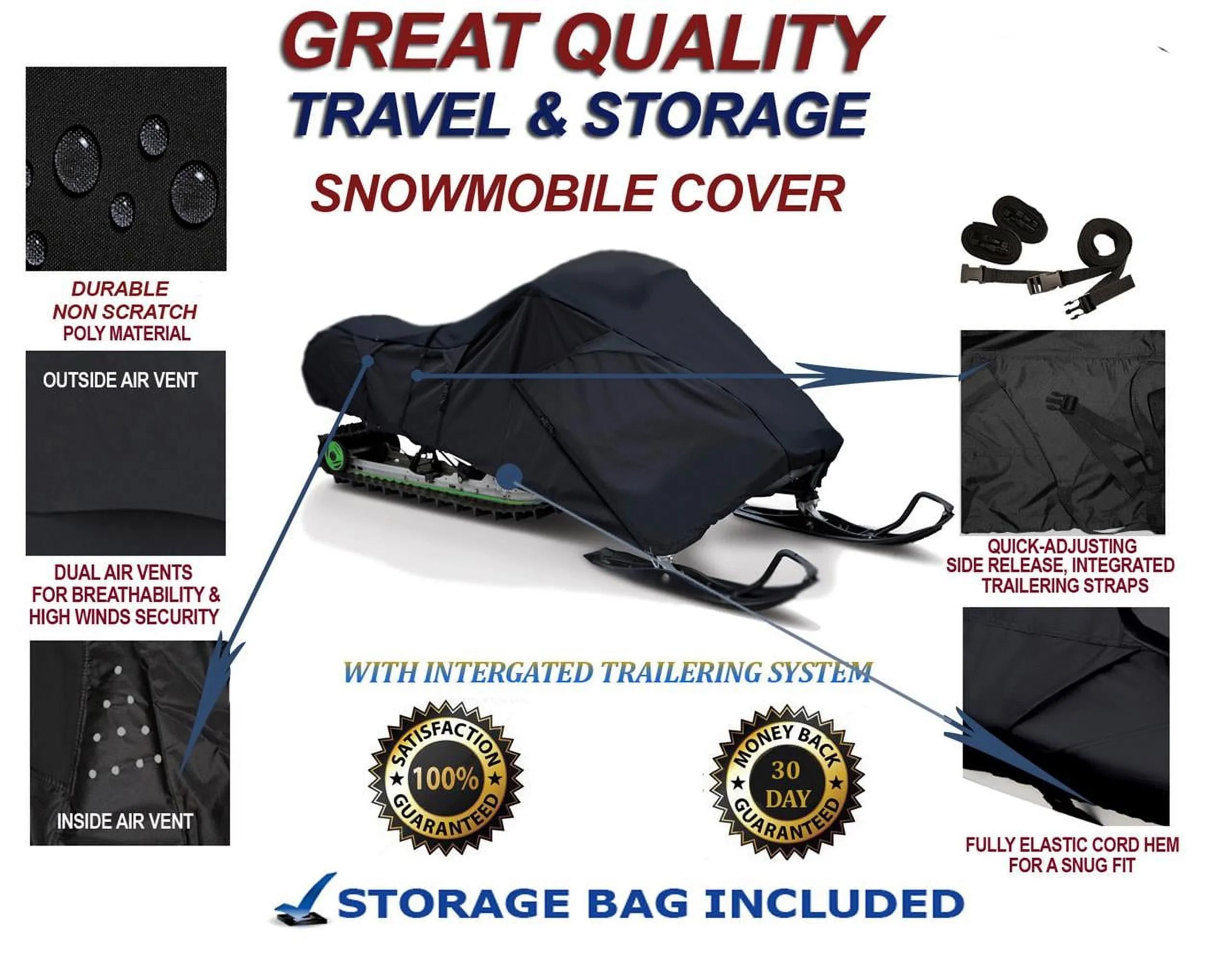 300D Sizenowmobile Travel and Sizetorage Cover Compatible for 2011-2015 Sizeki Doo Bombardier GSizeX LE E-TEC 600 H.O. Sizeleds. Sizelush and Mud Protection