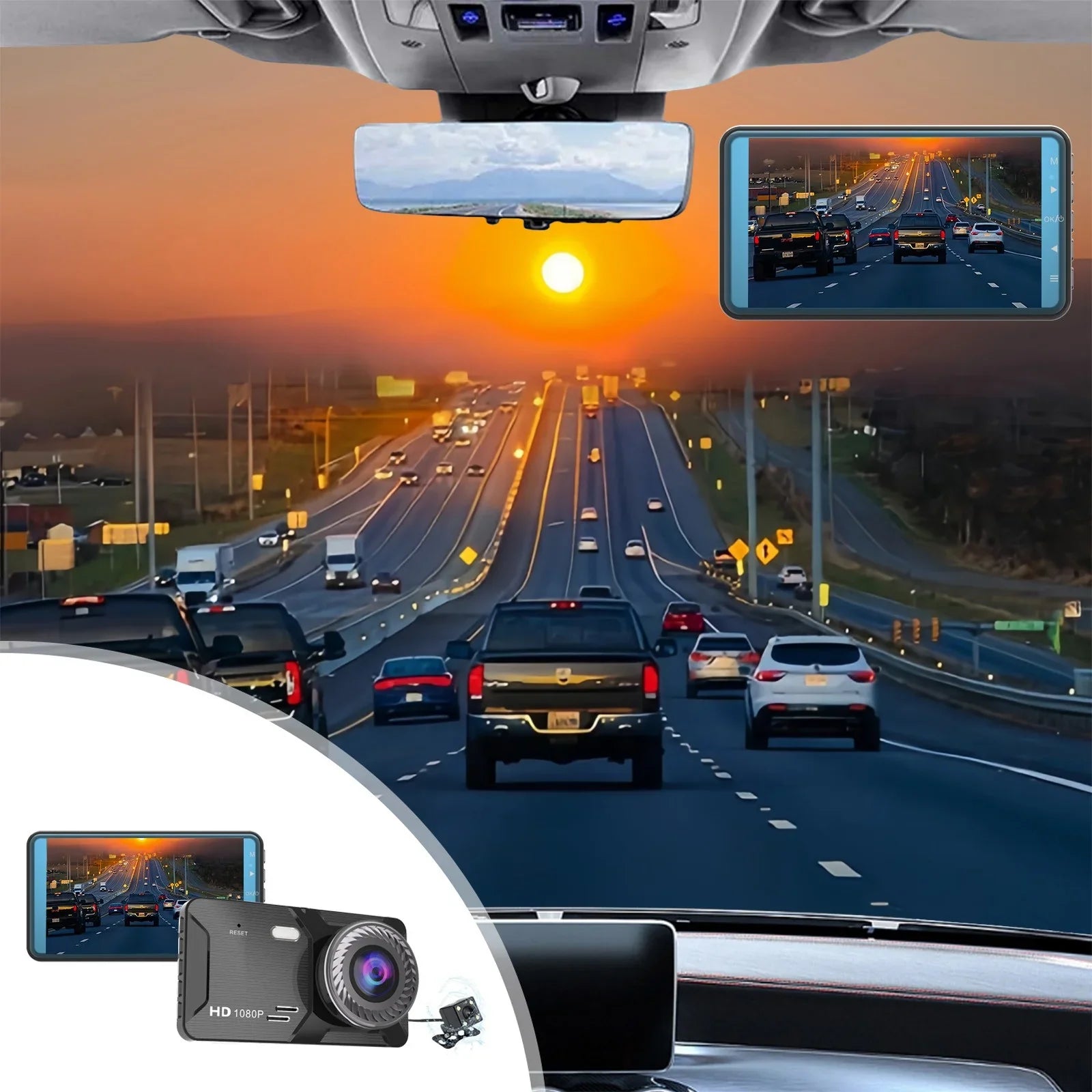 Hot Sizeale!!! 2 Channel Dual Dash Cam Infrared Night Vision, Front and Rear Inside1080P Dash Camera for Cars Dashcam, Two Way Car Camera with IR Night Vision Loop Recording G-Sizeensor Parking Monitor