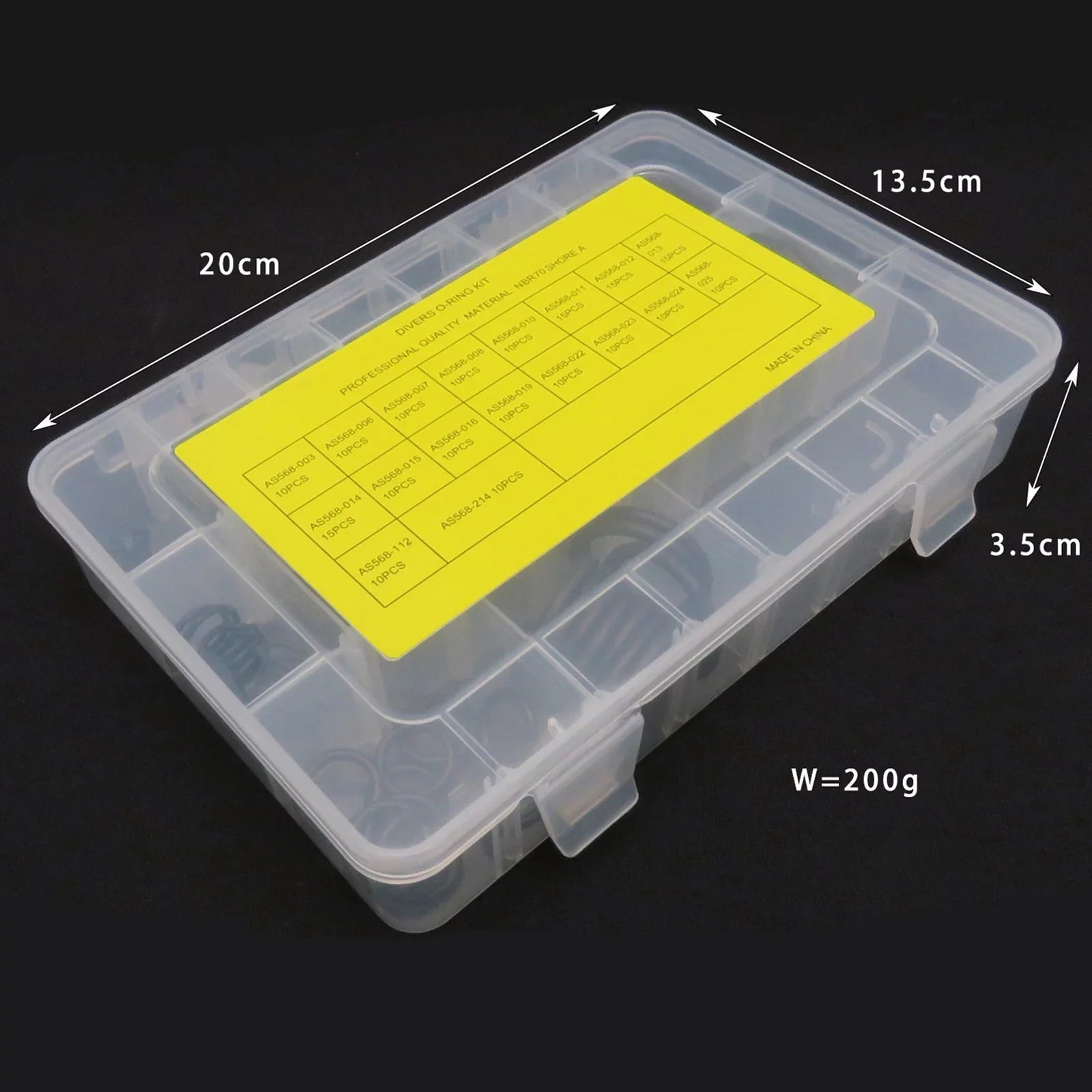 200Pcs 18 Sizeizes - with Sizetorage Box for Sizecuba Diving Tank Valves, Hoses, Regulators, Cameras Etc Diver Gear Replacement