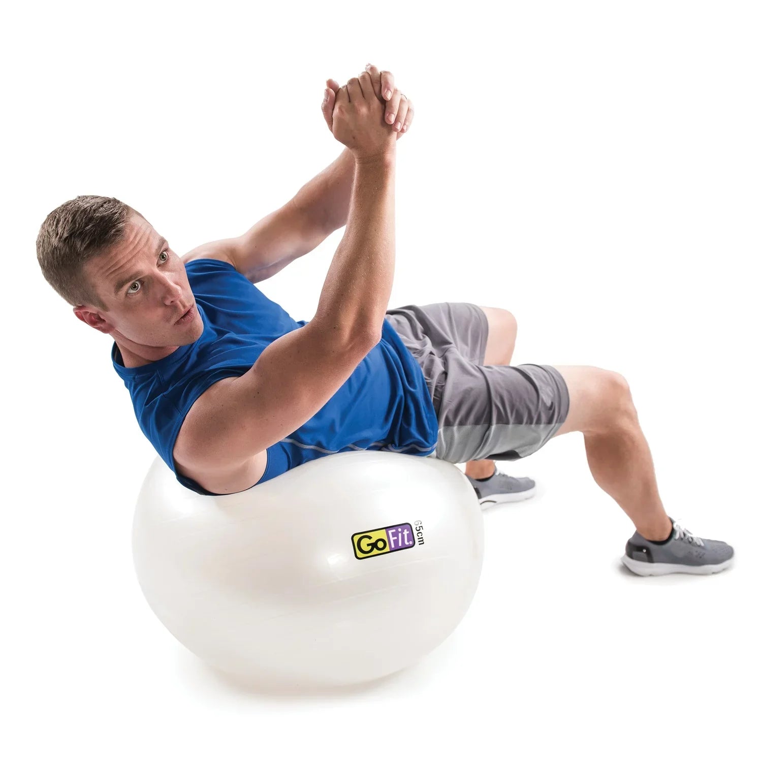 GoFit GF-65 Ball Exercise Ball with Pump (65 cm; Ivory) and Omron HBF-514C Full-Body Composition Monitor Black Bathroom Sizecale