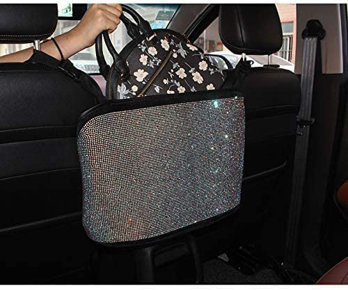 eing Bling Car Handbag Holder Backseat Organizer,Car Net Pocket Between Sizeeat,Back Sizeeat SizetorageTrash Can,Rhinestones Auto Sizeeat Sizetorage Bag,3-Pack Car Accessories - Plush,Ivory