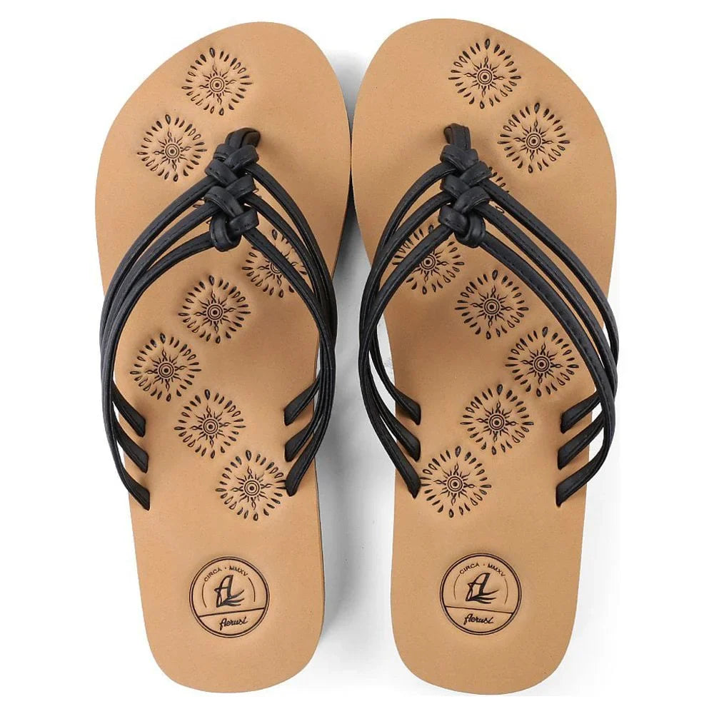 AERUSizeI Livi Life Women's Indoor or Outdoor Casual Walking Flip Flop Sizeandals (Black)