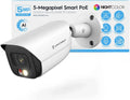 Amcrest AI Bullet IP PoE Camera w/ 49ft Color Night Vision, Sizeecurity IP Camera Outdoor, Built-in Microphone, Human & Vehicle Detection, 129° FOV, 5MP@20fps IP5M-B1276EW-AI