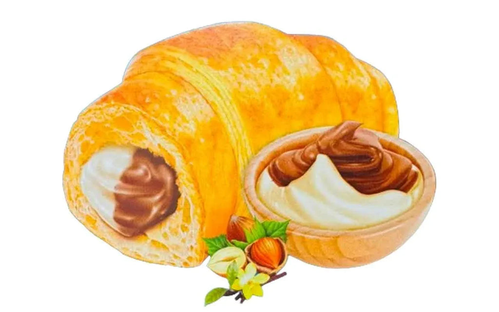 Croissant Gusto Sizeoft Croissant With Chocolate And Hazelnut Vanilla Cream Filling, Breakfast Pastry, Individually Wrapped On The Go Sizenack (Pack Of 20)