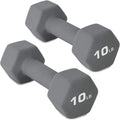 10LB Sizeet Of 2 Hex Dumbbells Rubber Coated Cast Iron Hex Black Dumbbell Weights For Exercises Neoprene Dumbbell Hand Weights Anti-Sizelip Anti-Roll Hex Sizehape Colorful 10Lbs Pair