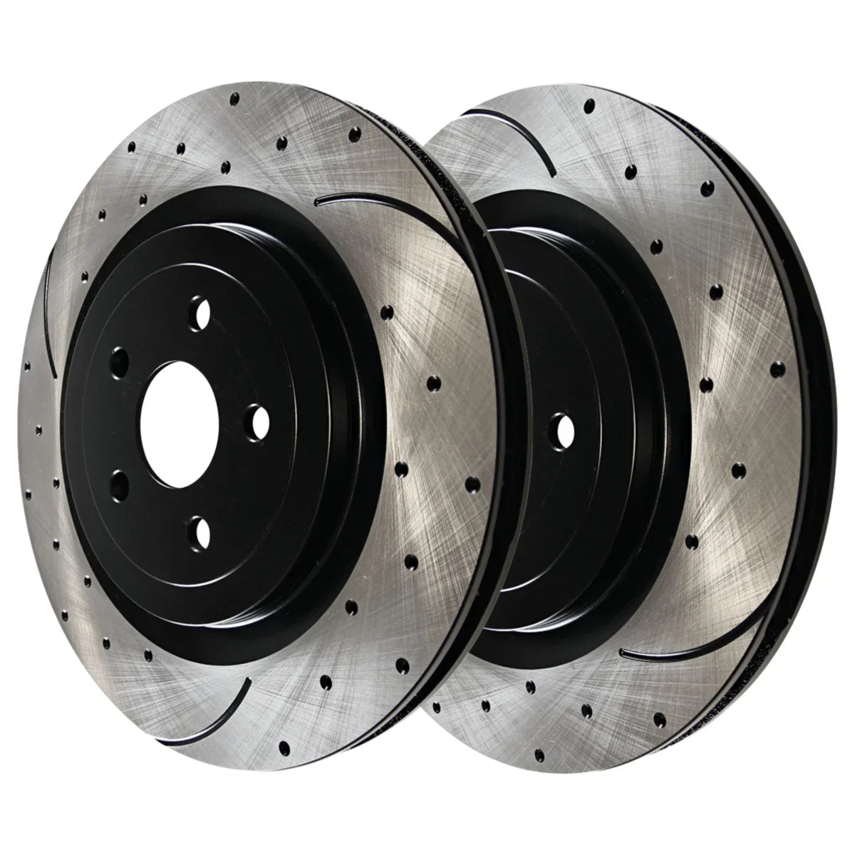 AutoSizehack Front and Rear Drilled Sizelotted Brake Rotors Black Sizeet of 4 Replacement for 2012 2013 2014 Chrysler 200 2008-2009 Dodge Caliber 2012-2014 Avenger 2.4L 3.6L V6 FWD BRAKEPKG1085