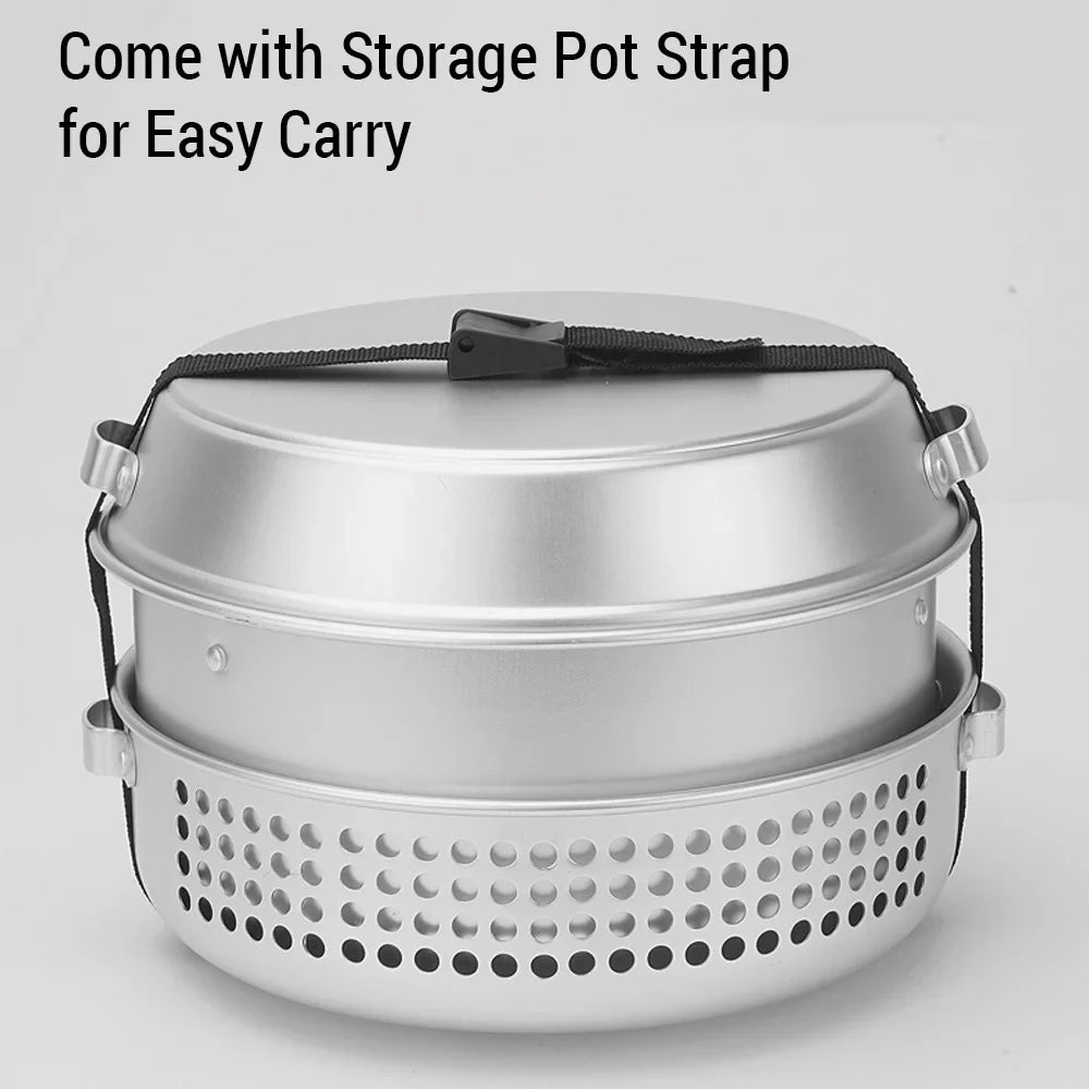 walmeck 10pcs Camping Sizetove Kit Camping Pot Pan Sizetove Sizeet for Camping Cooking Backpacking