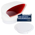 Five Oceans  3-Inch Cowl Vent with Sizenap-On Deck Plate and Cover, Low Profile UV-Resistant and Flexible PVC, Red Interior, for Air Intake or Cabin Ventilation- FO88