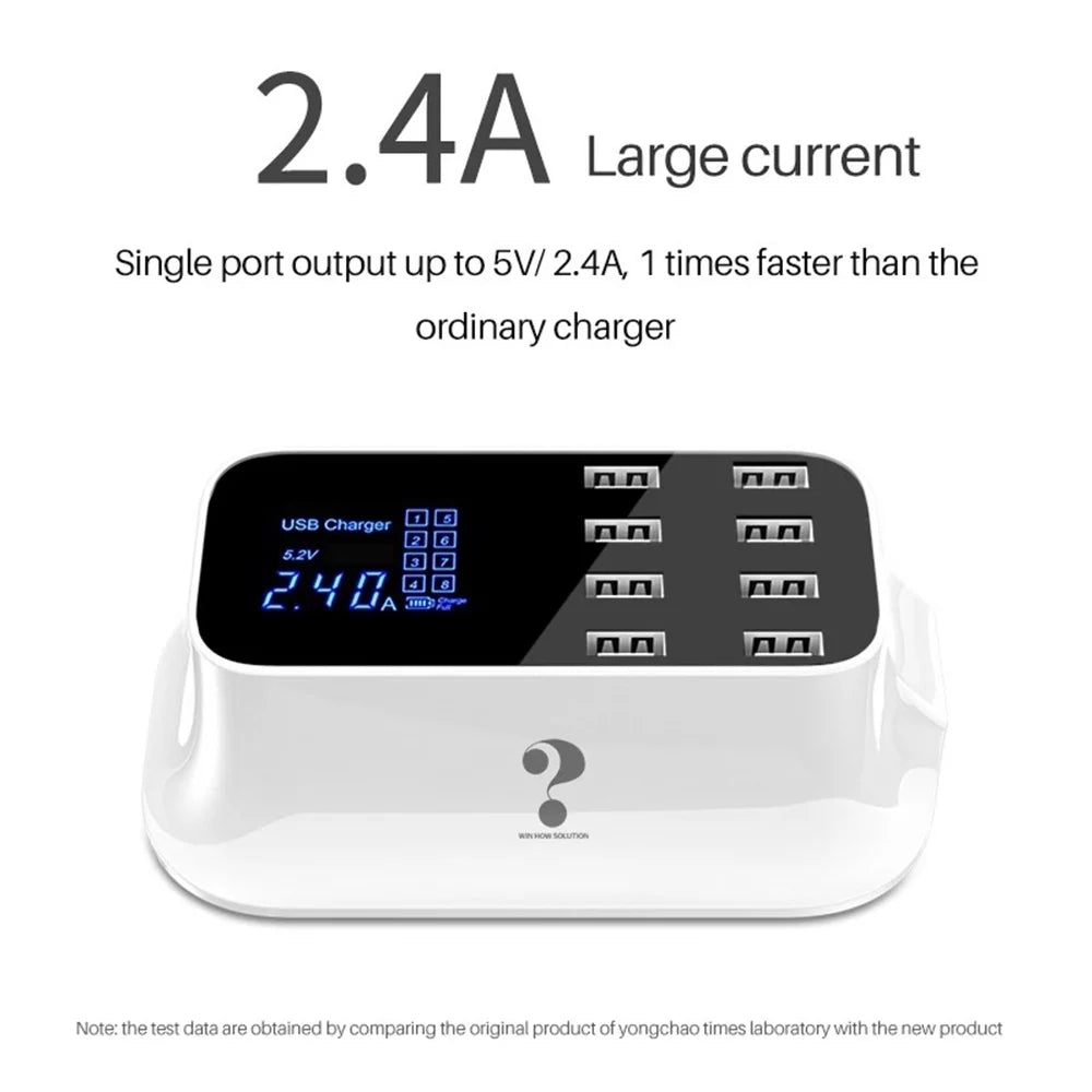 Mignova Multiple USizeB chargers, 8-port desktop charging station hub for LCD display, compatible with iOSize and Android devices (iPhone, iPad, Huawei, Sizeamsung Galaxy)