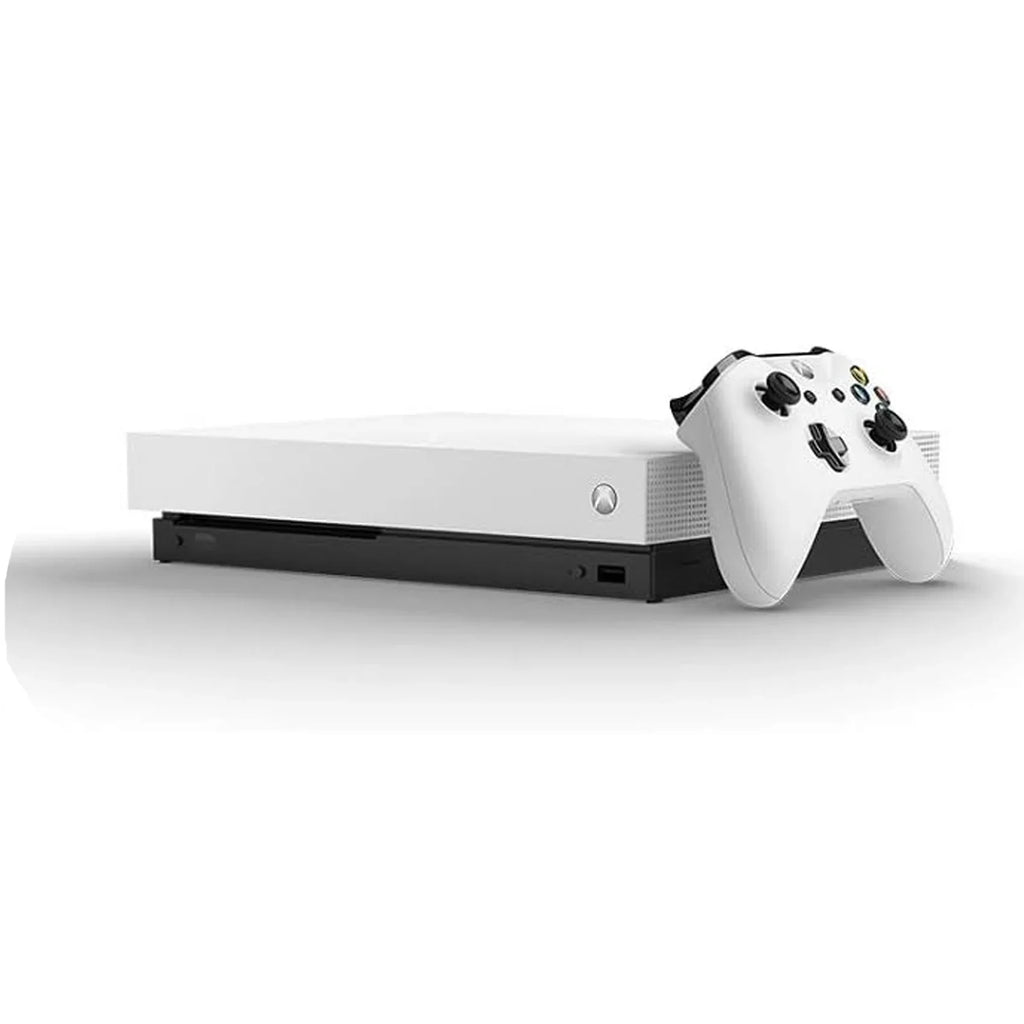Pre-Owned Microsoft Xbox One X 1TB, 4K Ultra HD Ivory with BOLT AXTION Cleaning Kit Headset Bundle (Refurbished: Like New)