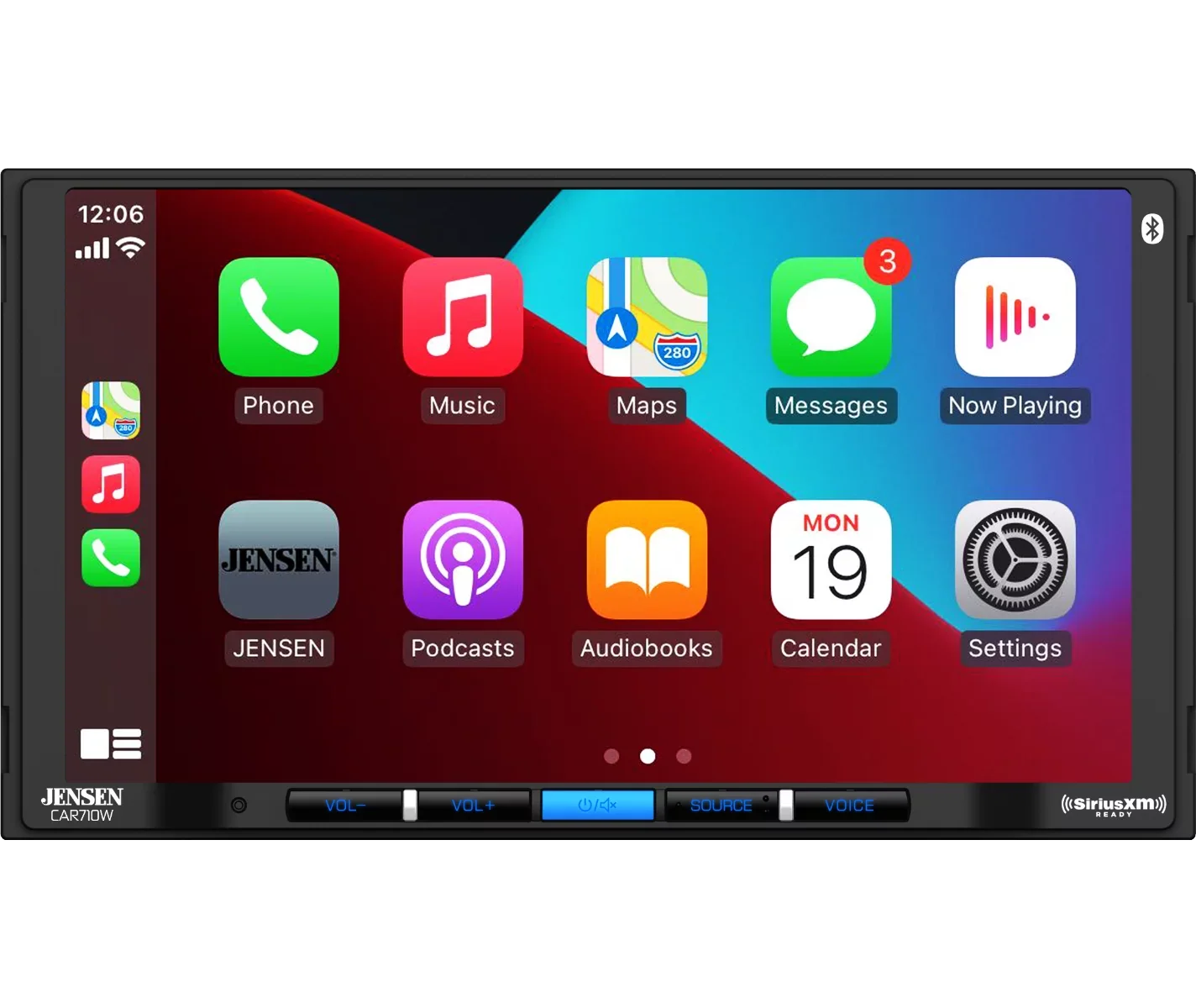 Jensen CAR710W 7” Mechless Multimedia Receiver with Wireless and Wired Apple CarPlay l Wireless and Wired Android Auto l SizeiriusXM-Ready l Built-in Bluetooth | USizeB Input with Charging