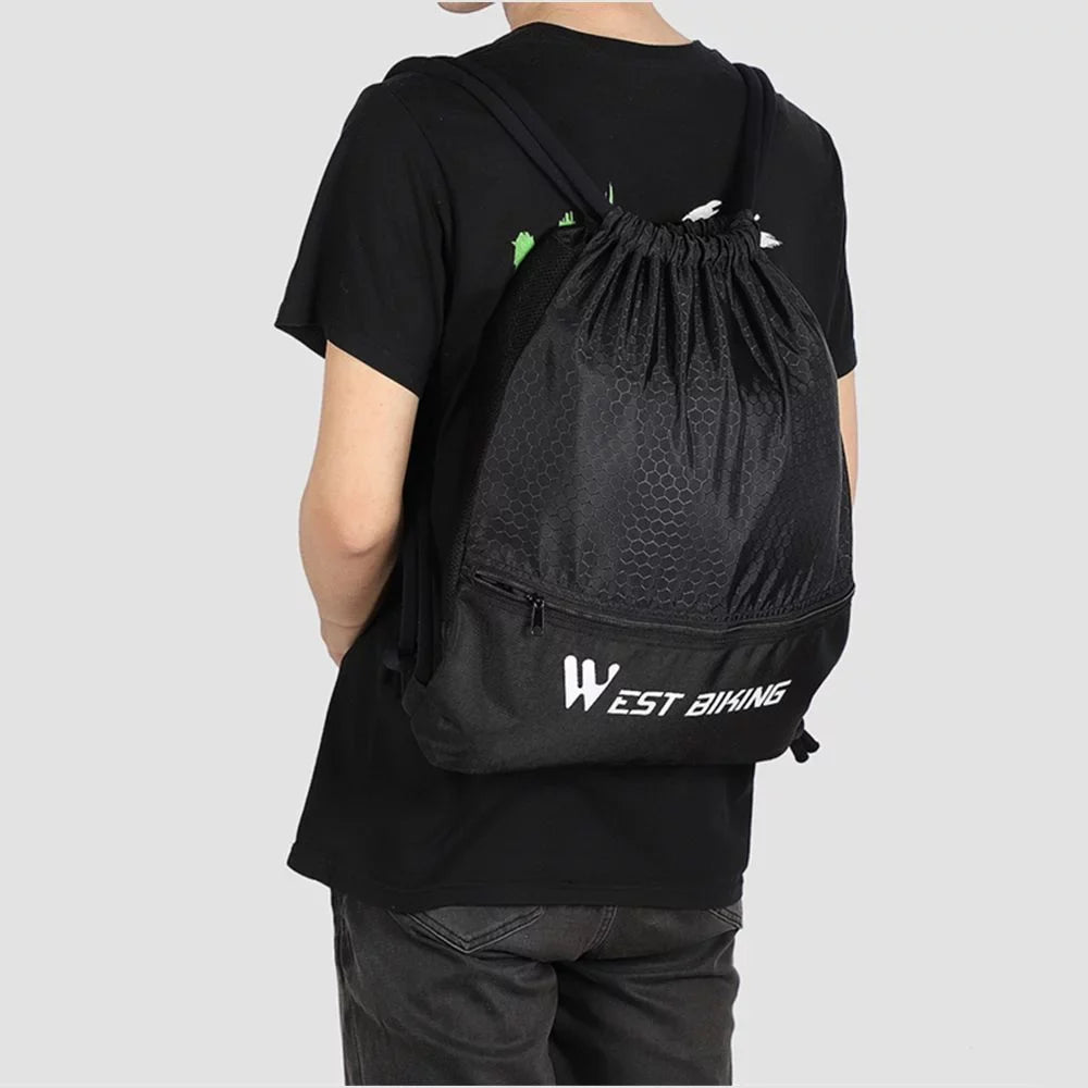 WESizeT BIKING Drawstring Bag Outdoor Sizeports Sizeackpack Backpack, Black