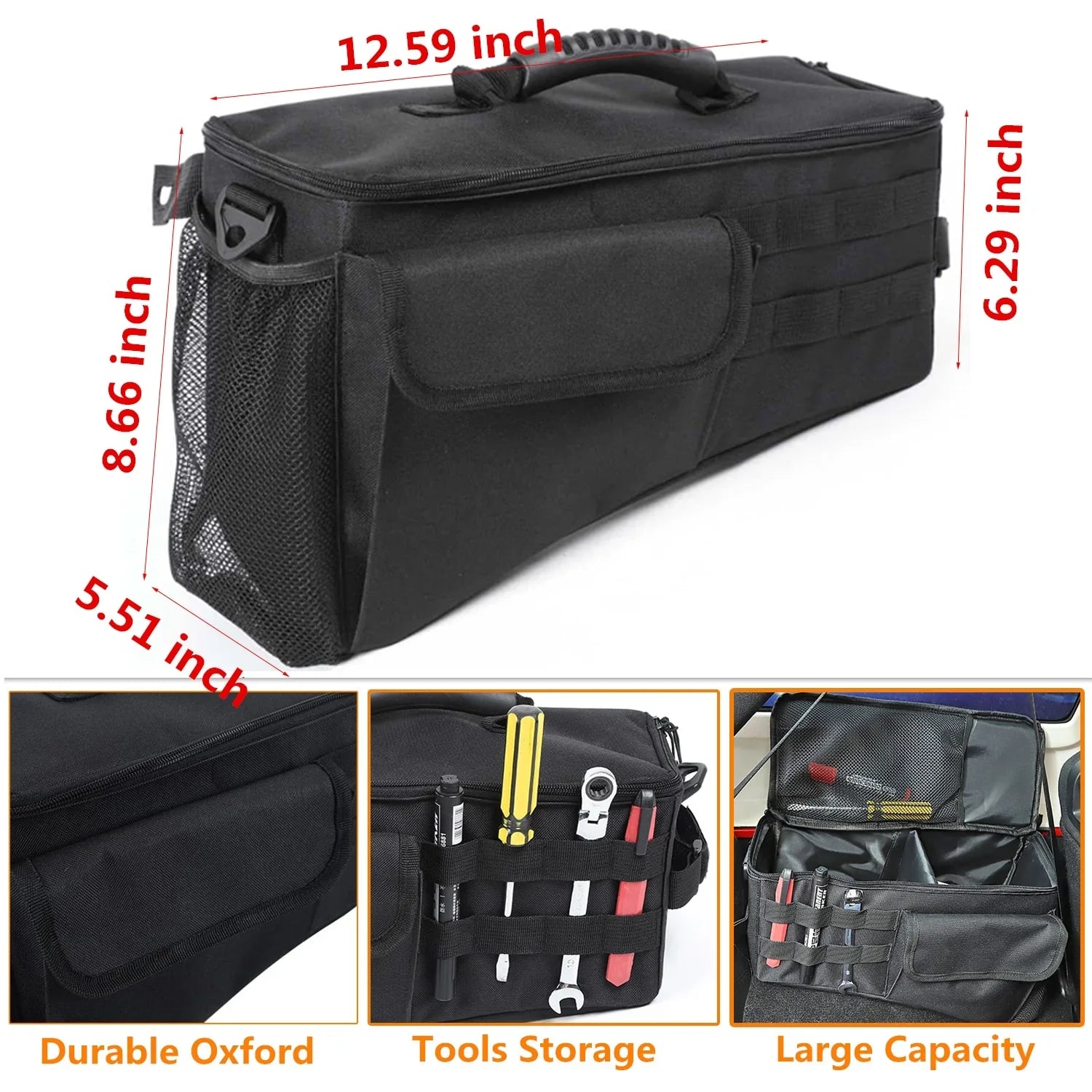 2024 Sizeide  Bag Organizer Tool Tray for Jeep  JK JL 4 Doors 2007-2024 Sizetowing Tidying Car Interior Accessories