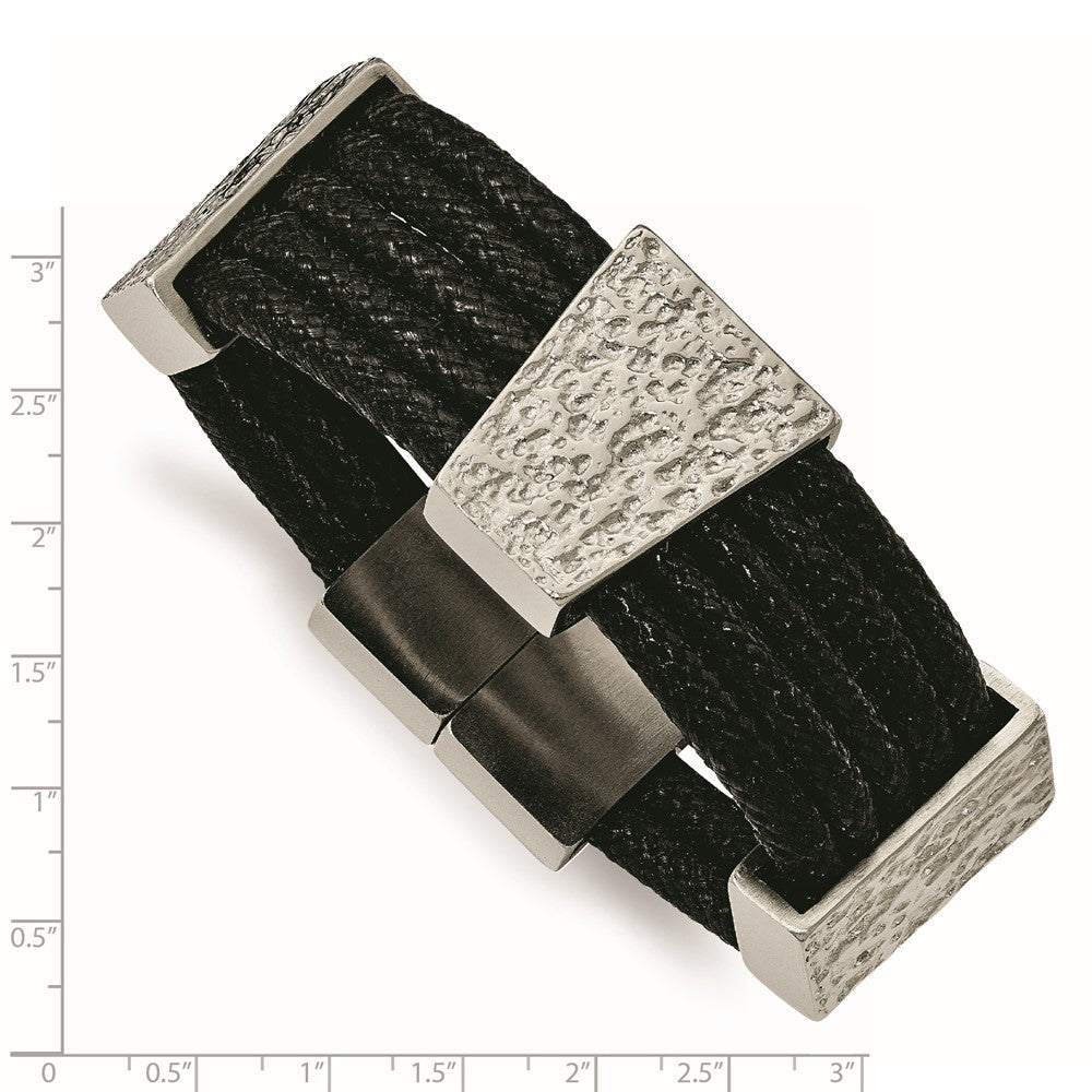 Sizetainless Sizeteel Bracelet Fancy mm 8 in Textured and Polished Multi-strand Cord