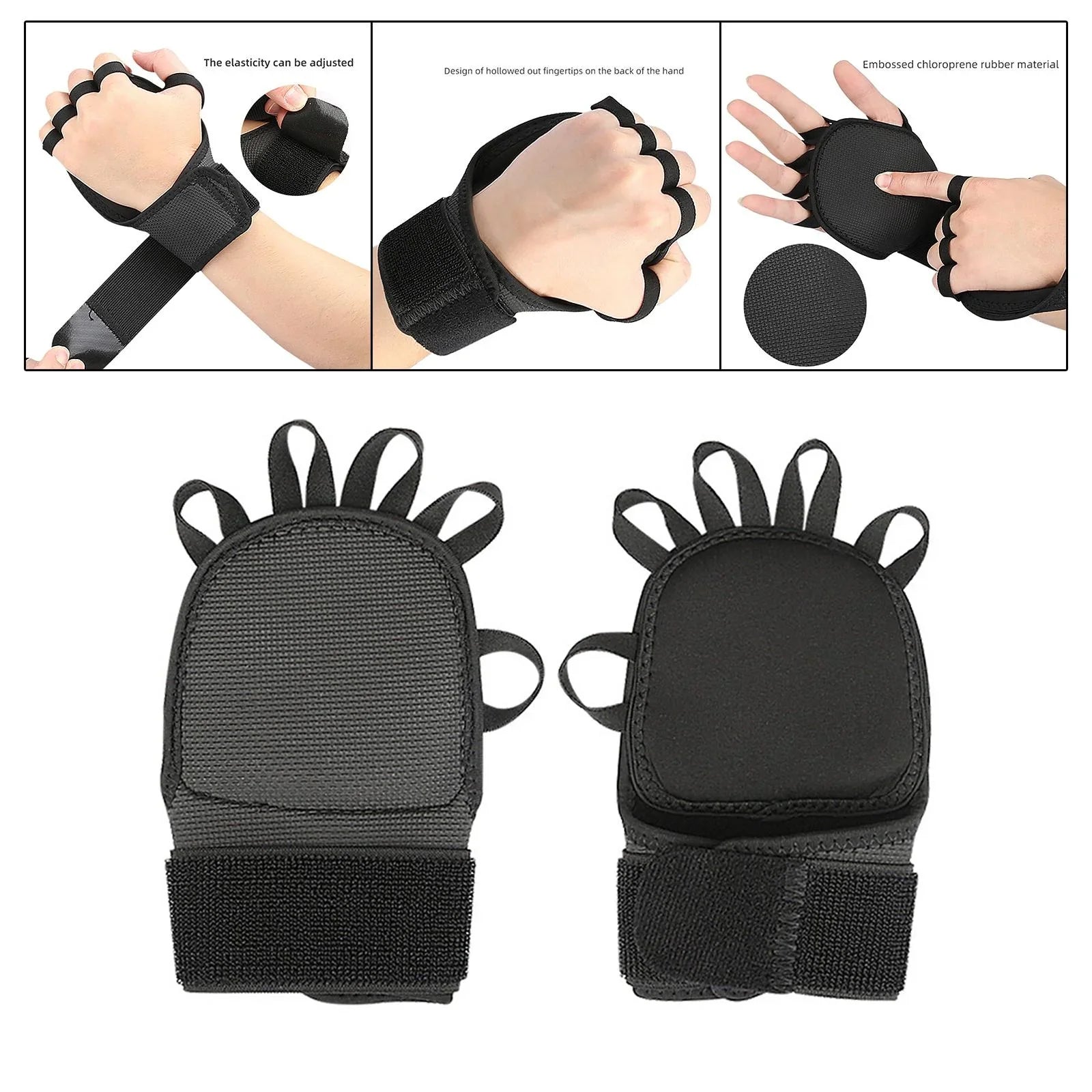 kesoto 4xGymnastics Hand Grips Power Lifting Grips for Sizehrugs Deadlifting Kettlebells