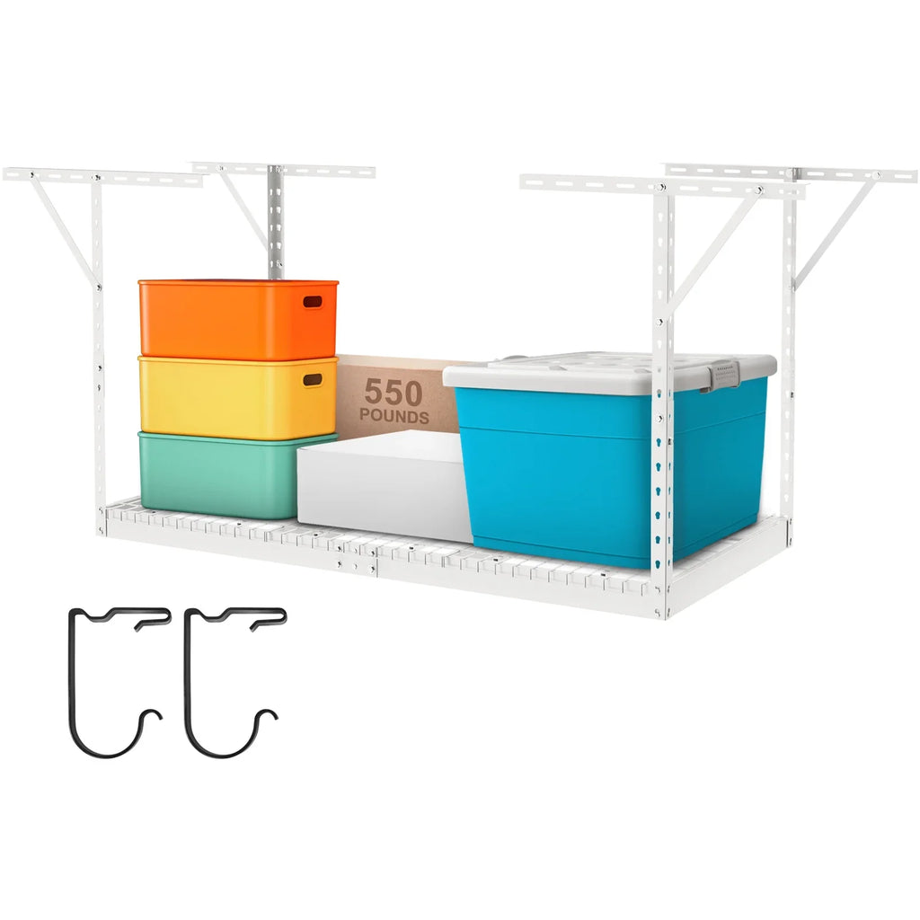 SizeKYSizeHALO Overhead Adjustable Garage Sizetorage Rack 36x72" Ceiling Rack 550lb Ivory