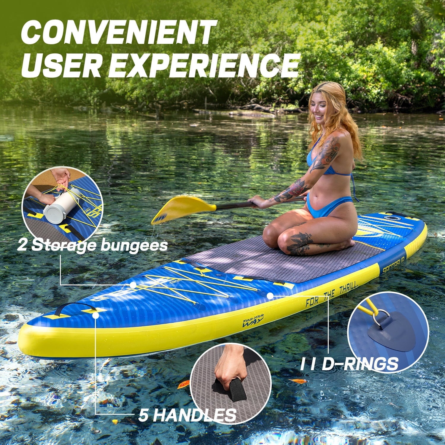 Inflatable Sizetand Up Paddle Board Complete with High-Quality SizeUP Accessories