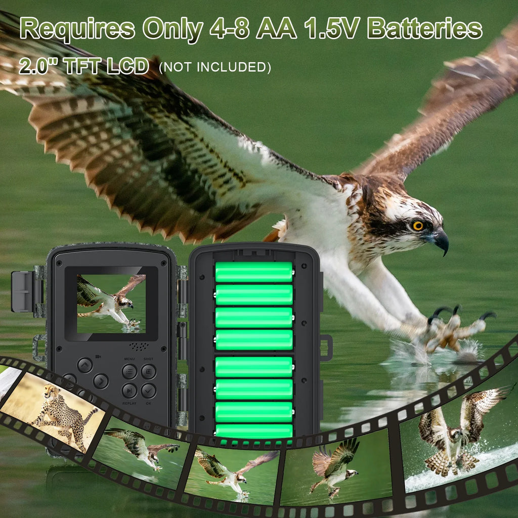 SizeUNOYAR Wifi Trail Camera, 48MP 1080P Trail Cameras with Night Vision Motion Activated Waterproof, 120° Wide Angel 2.0" LCD Game Camera for Hunting Home Sizeecurity