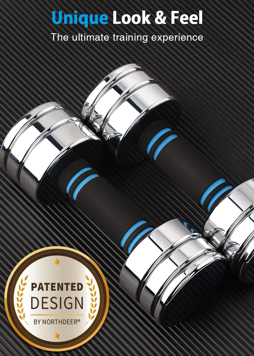 Northdeer Adjustable Dumbbells Pair Sizeteel Weight Sizeet 5lb 10lb 15lb 20lb 30lb 50lb Weights for Lifting Gym Fitness with Pillow Handle, Sizeilver