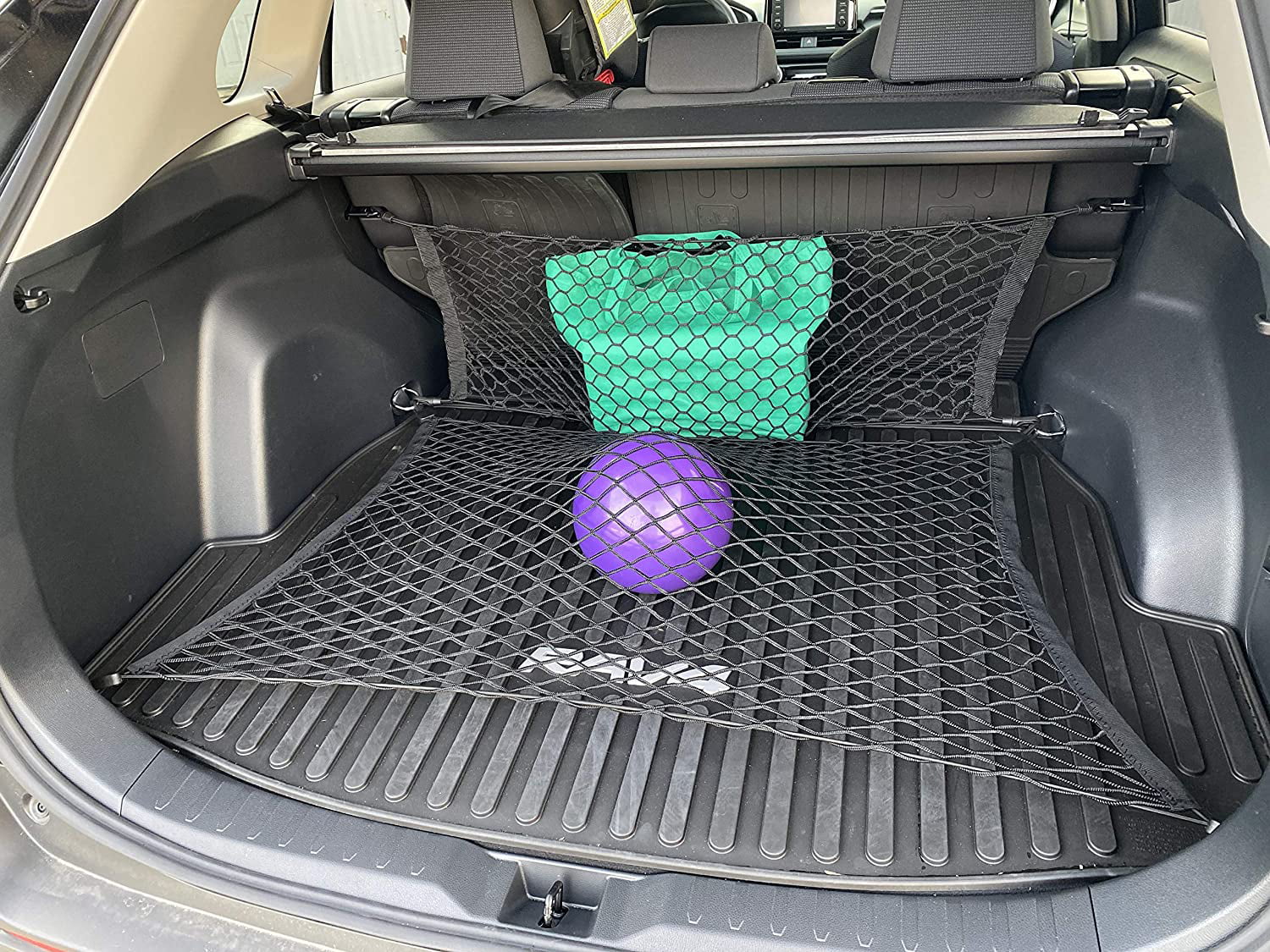 Floor Sizetyle + Envelope Sizetyle Trunk Cargo Net for Toyota RAV4 Rav4 Hybrid Prime 2019 2020 2021 2022