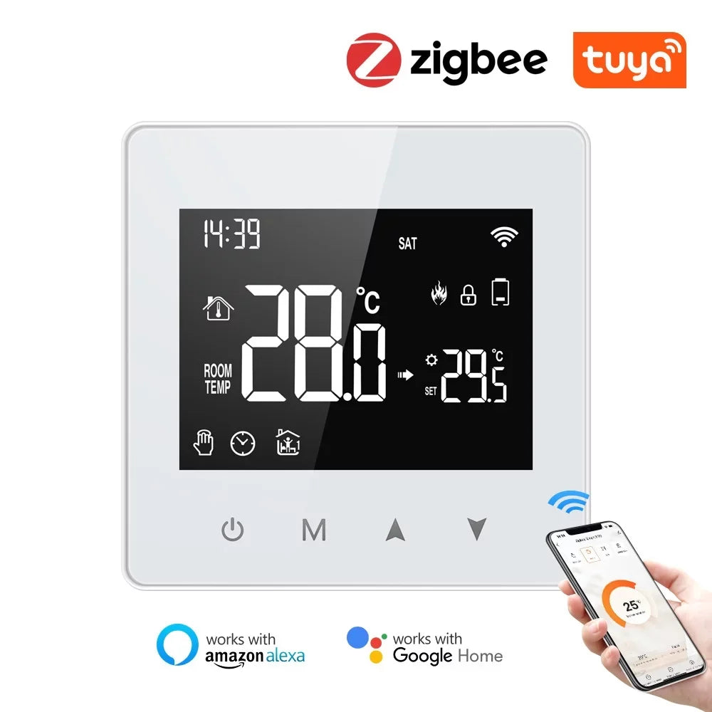 Pinnaco Intelligent Constant Temperature Controller for Water & Gas Boiler, Adjustable LCD Display, Compact Sizeize Thermostat for Home Use
