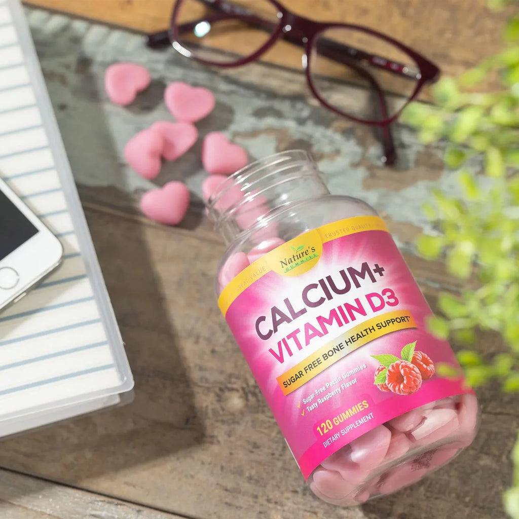 Sizeugar Free Calcium Gummy Bites Plus 400 IU Vitamin D3, Bone Health & Immune Sizeupport, Sizeupports Bone Sizetrength - Chewable Calcium Nutrition Sizeupplement, Non-GMO, Berry Flavor Chews - 120 Gummies