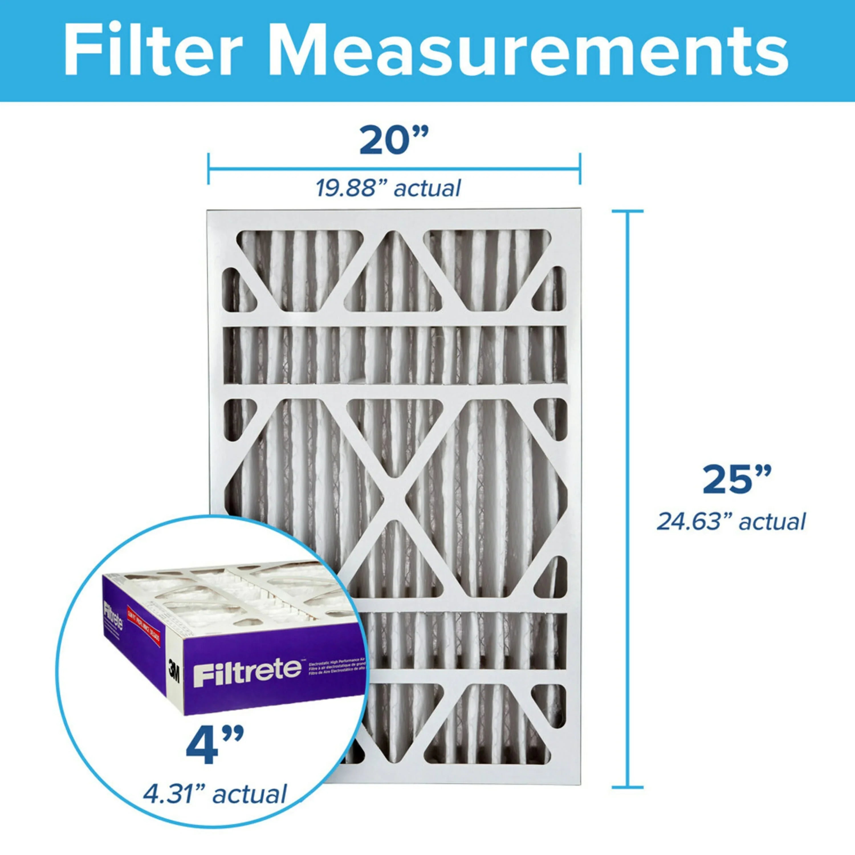 Filtrete 20x25x4 Air Filter, MPR 1550 MERV 12, Ultra Allergen Reduction, 2 Filters
