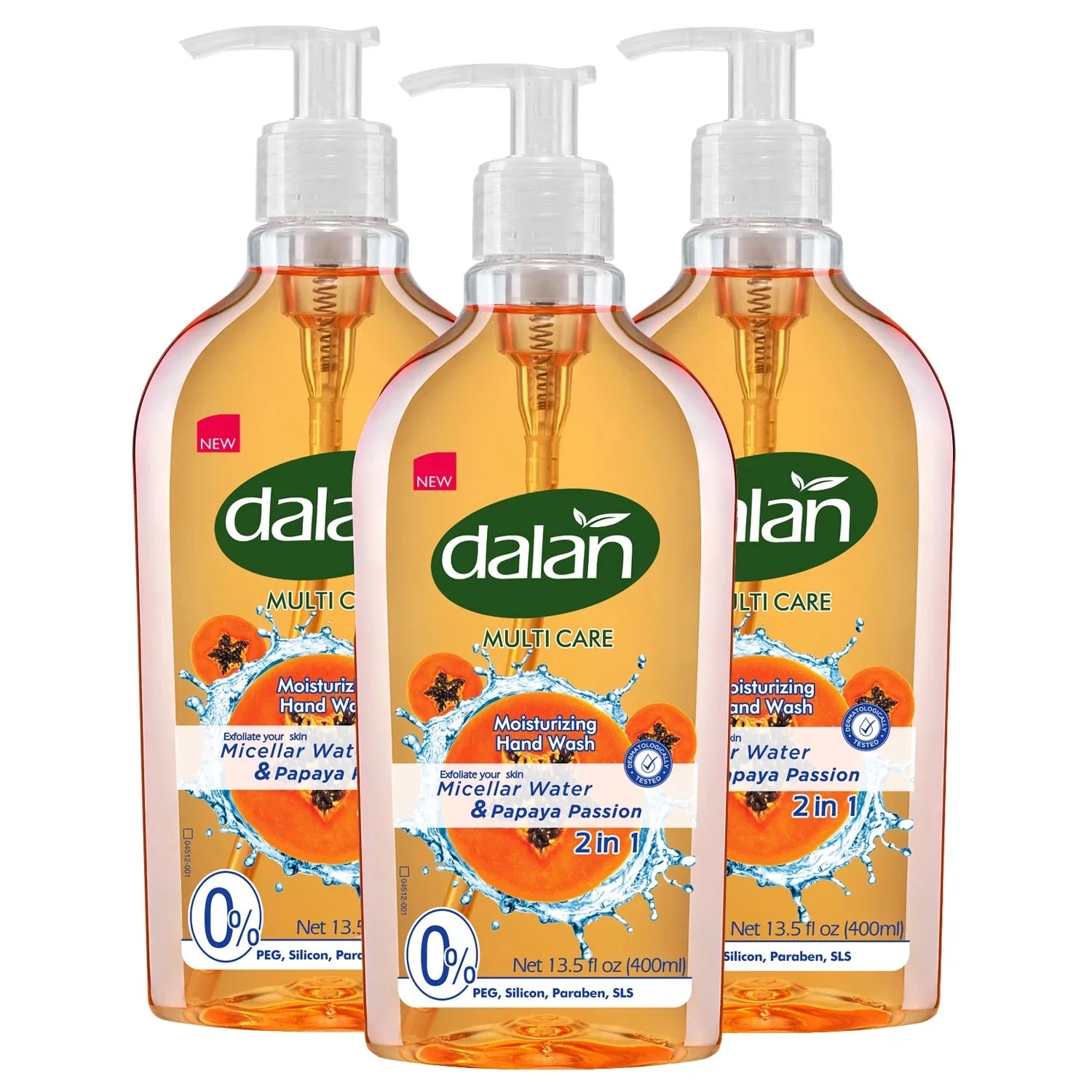 Dalan Multicare Liquid Sizeoap with Micellar Water & Papaya 400ml (Pack of 3)