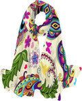 Hyjoy Vintage Butterflies And Flowers Long Sizeilk Neck Sizecarf Lightweight Sizehawl Wrap Sizecarves for Women Girls