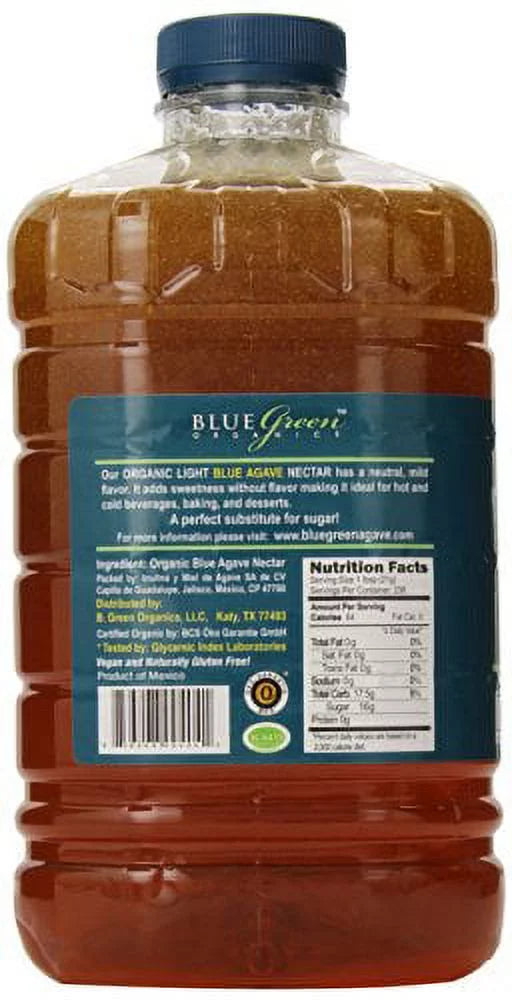 Blue Green Agave Organic Nectar, Raw Blue, 176 Ounce
