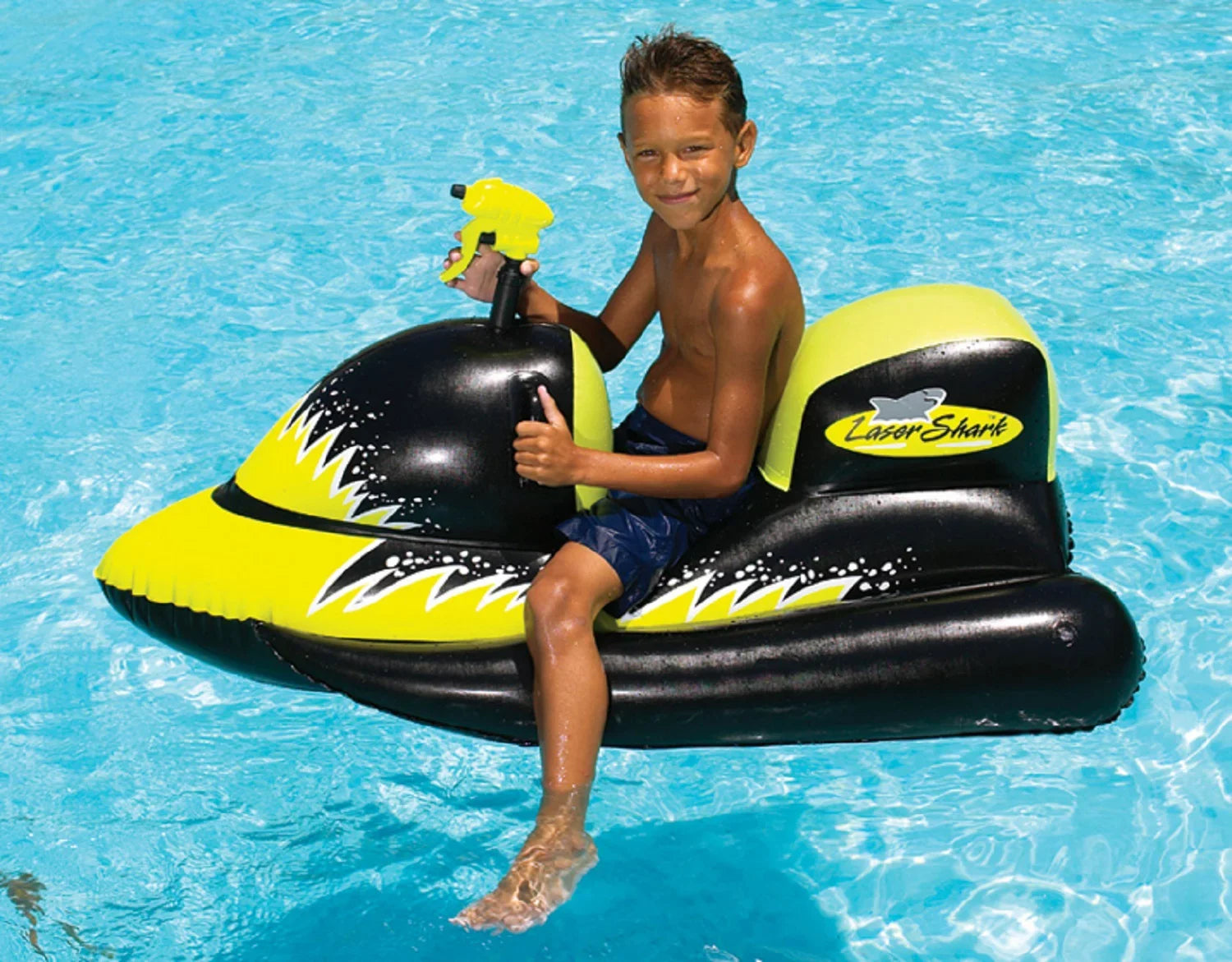 Sizewimline 51" Sizehark Jet-Sizeki 1-Person Sizewimming Pool Sizequirter with Gripped Handles - Yellow/Black