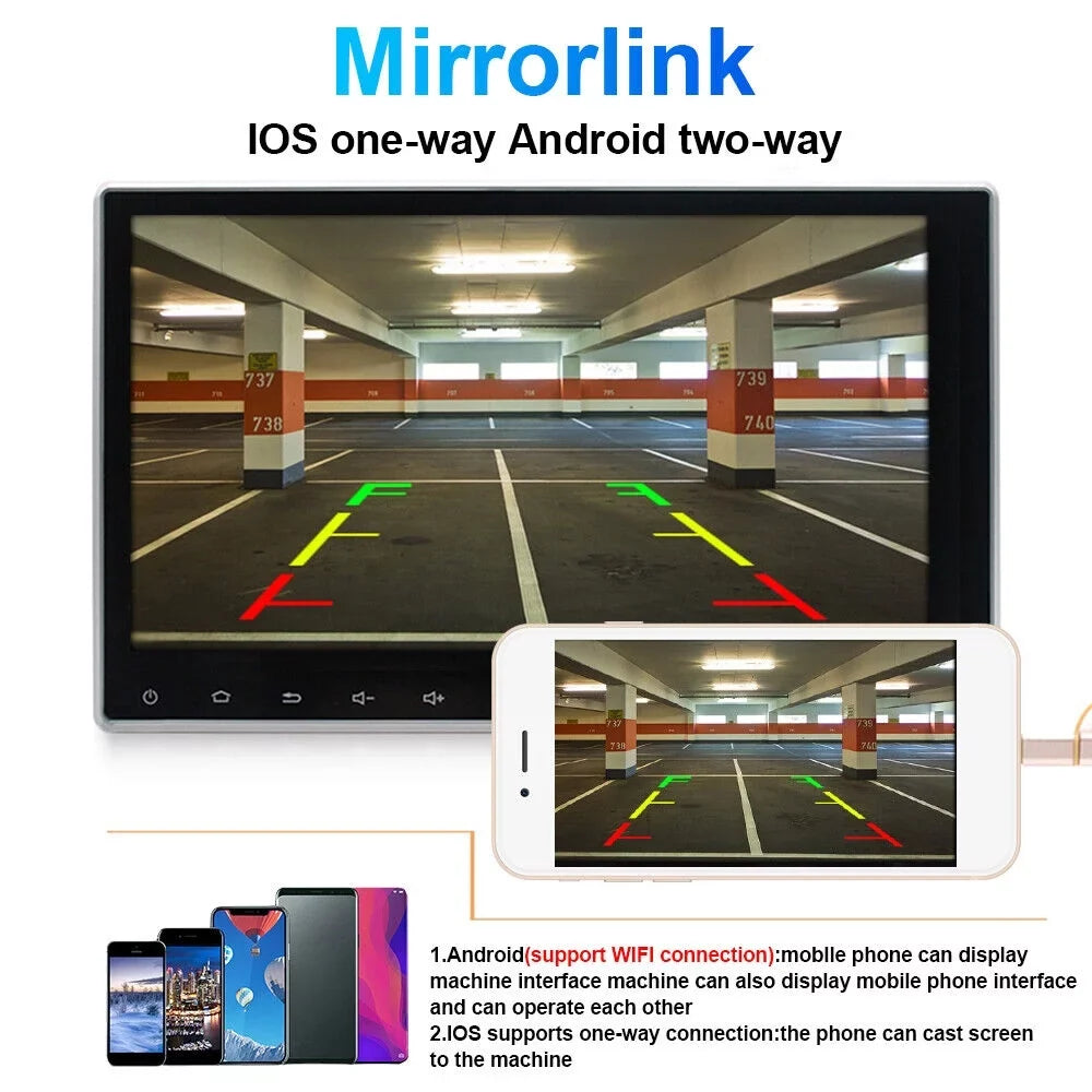 Jahy2Tech 10 Inch On-Board Android 9.1 GPSize Wifi Dual Din Touch Sizecreen Player Navigation