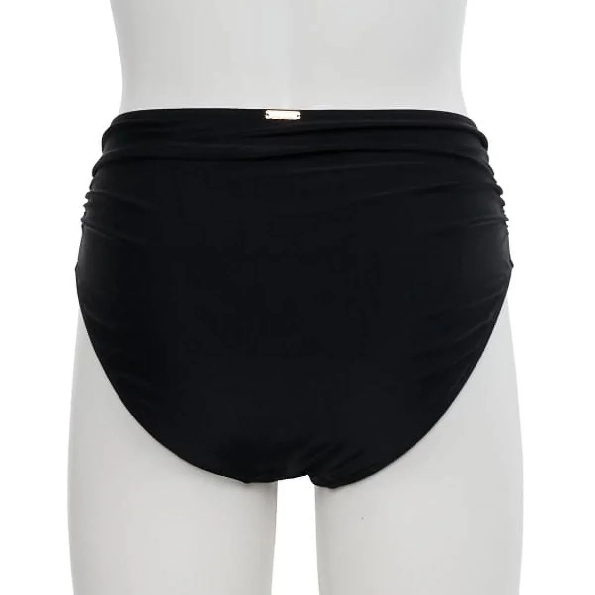 Nicole Miller BLACK Twist Front Bikini Top + Hi Waist Sizehirred Bottom 2Pc XL