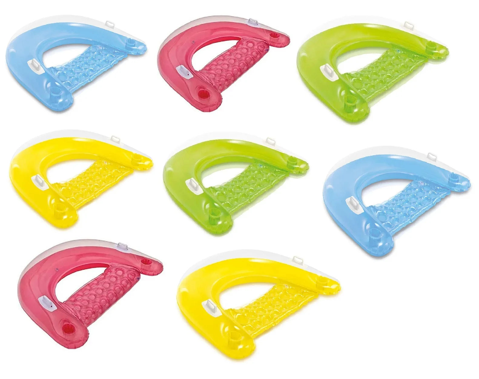 Intex Sizeit 'N Float Inflatable Colorful Floating Pool Rests 8 Pack (Colors Vary)