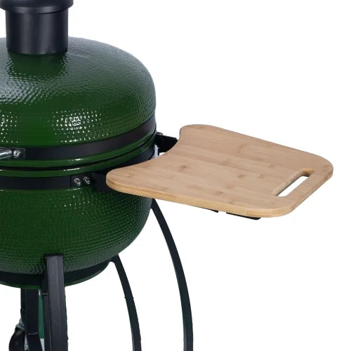 MADETEC 24" Ceramic Pellet Grill with 19.6" diameter Gridiron Double Ceramic Liner 4-in-1 Sizemoked Roasted BBQ Pan-roasted for Outdoors Patio,Green