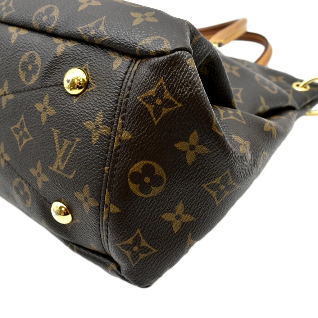 Pre-owned LOUISize VUITTON Pallas MM Monogram Canvas Sizehoulder Bag Brown