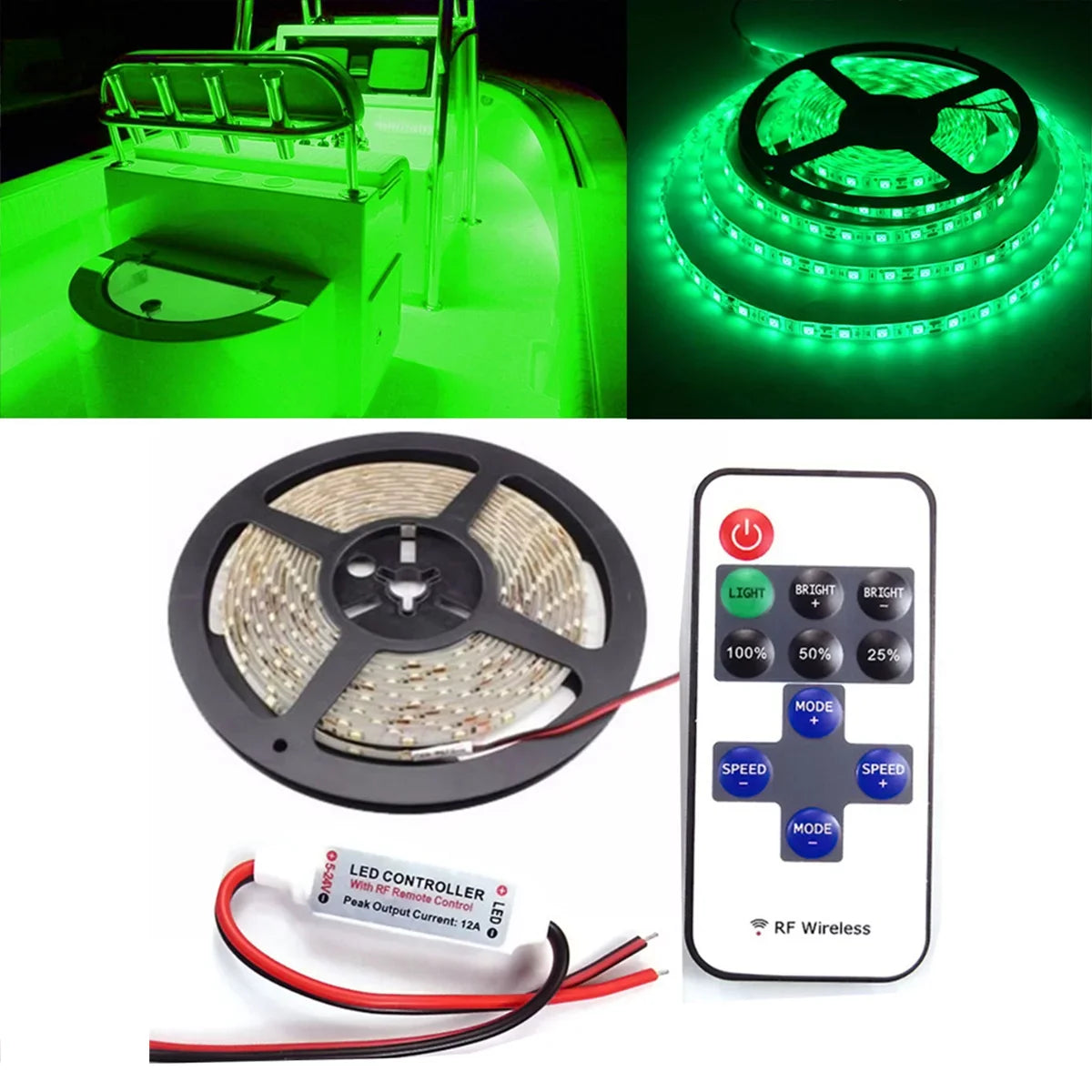 Pontoon Boat Light, Marine Led Light Sizetrip for Duck Jon Bass Boat Sizeailboat Kayak Flex Lighting for Boat Deck Light Accent Light Courtesy Interior Lights Fishing Night 12v